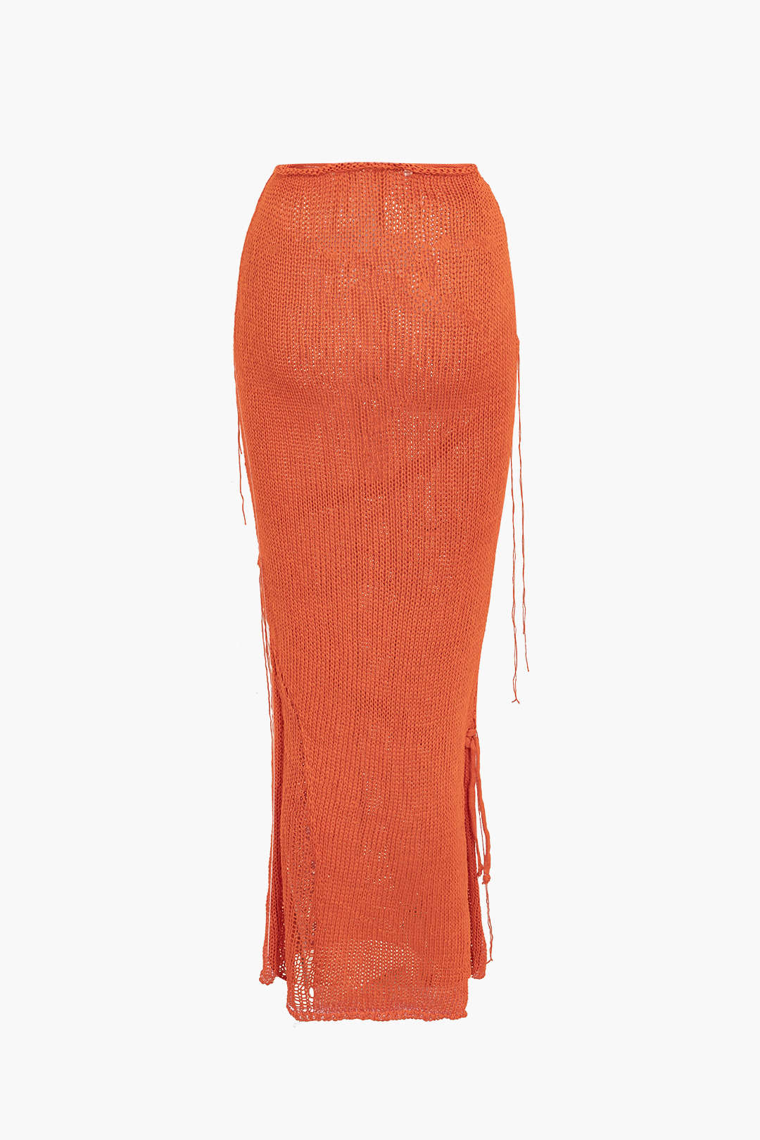 Crochet Backless Tube Top and Split Skirt Outfit Set