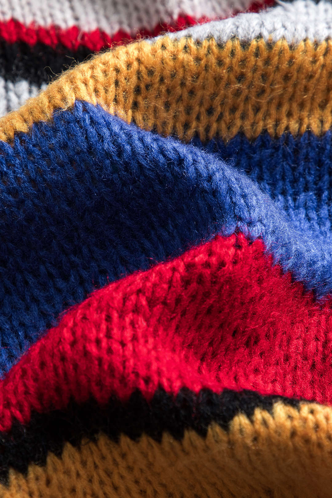 Simple Knit Color - Blocked Long - Sleeve Top