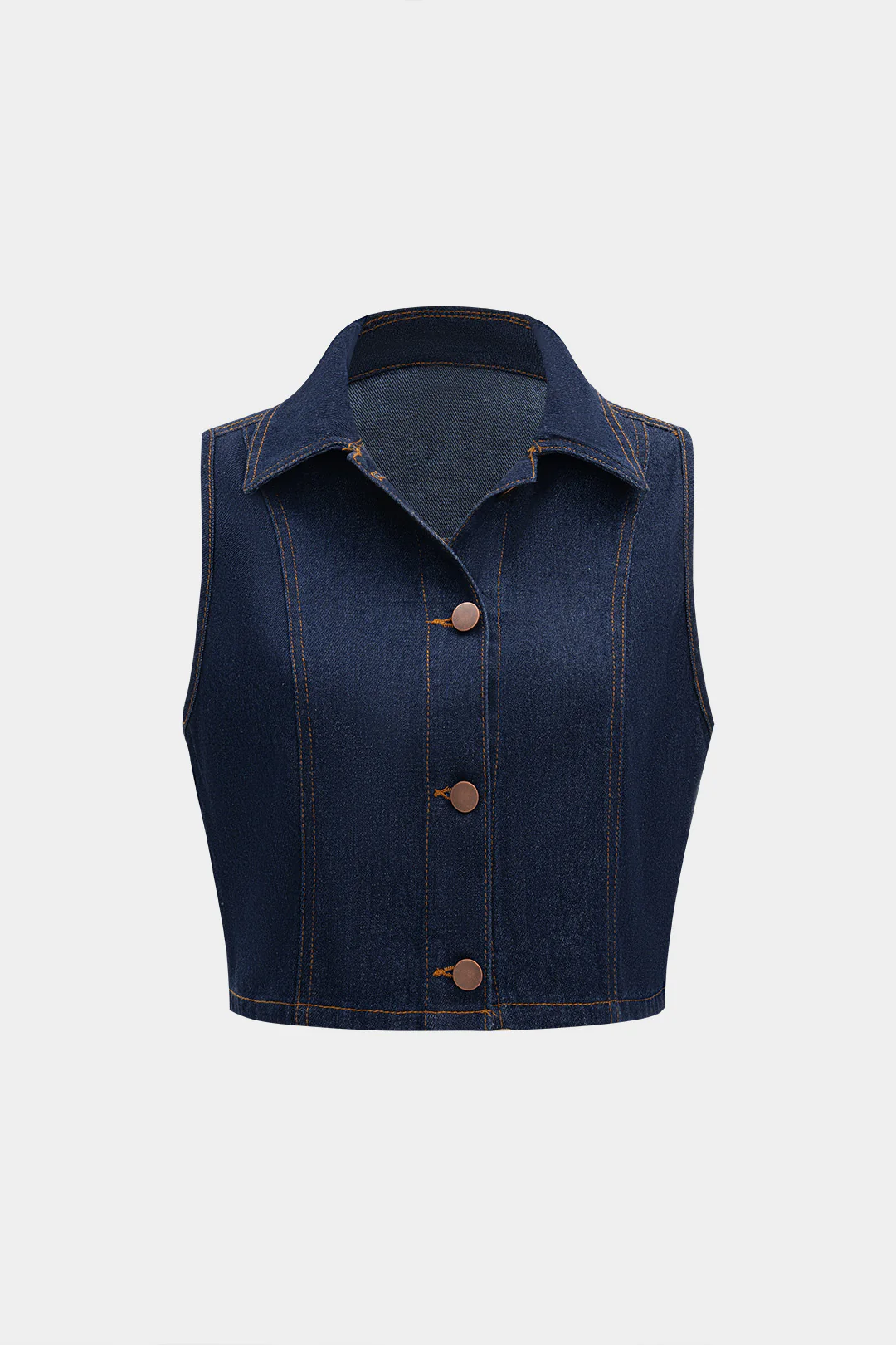 Denim Button Crop Top