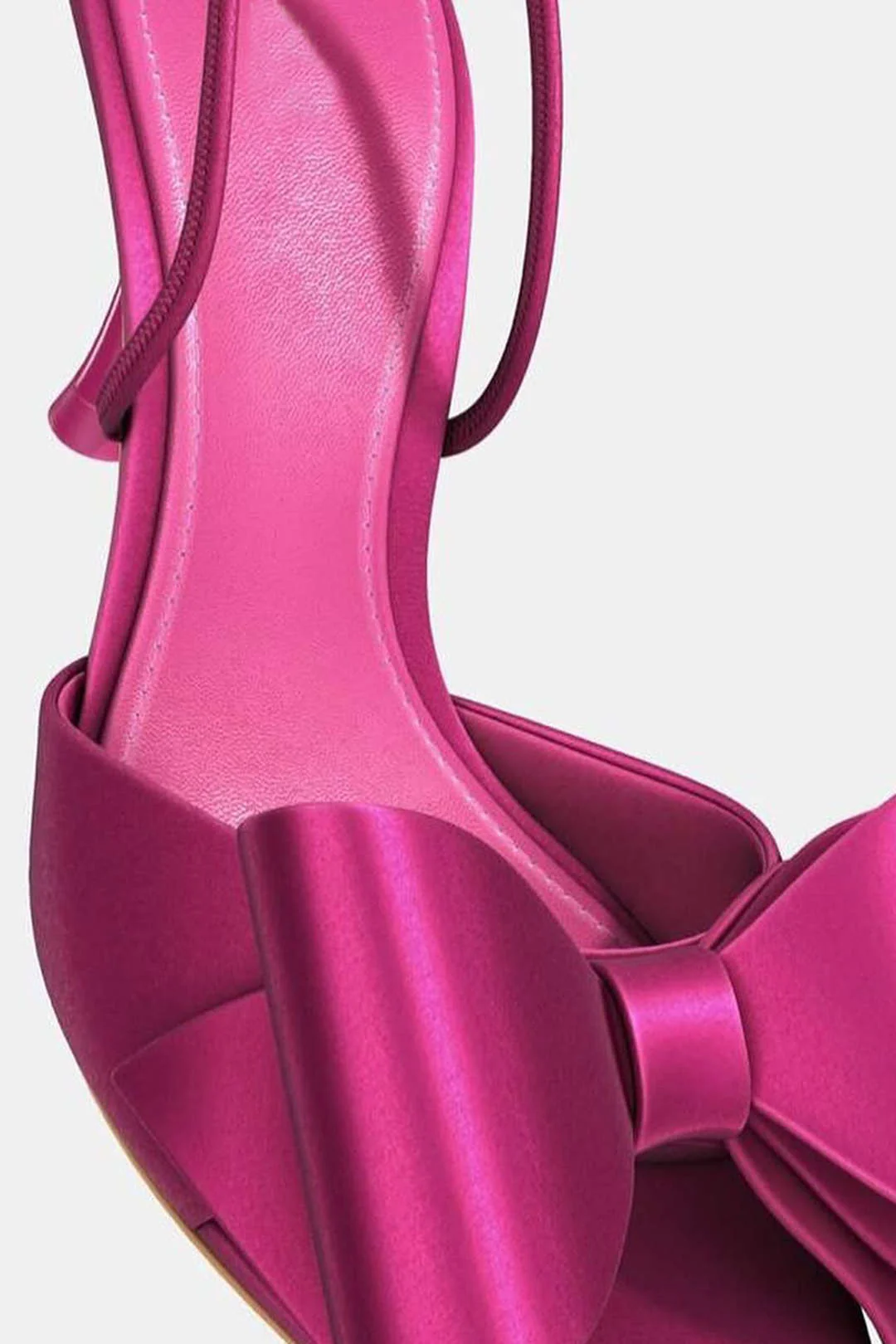 Faux Leather Butterfly Decoration Pointed Heel Shoes