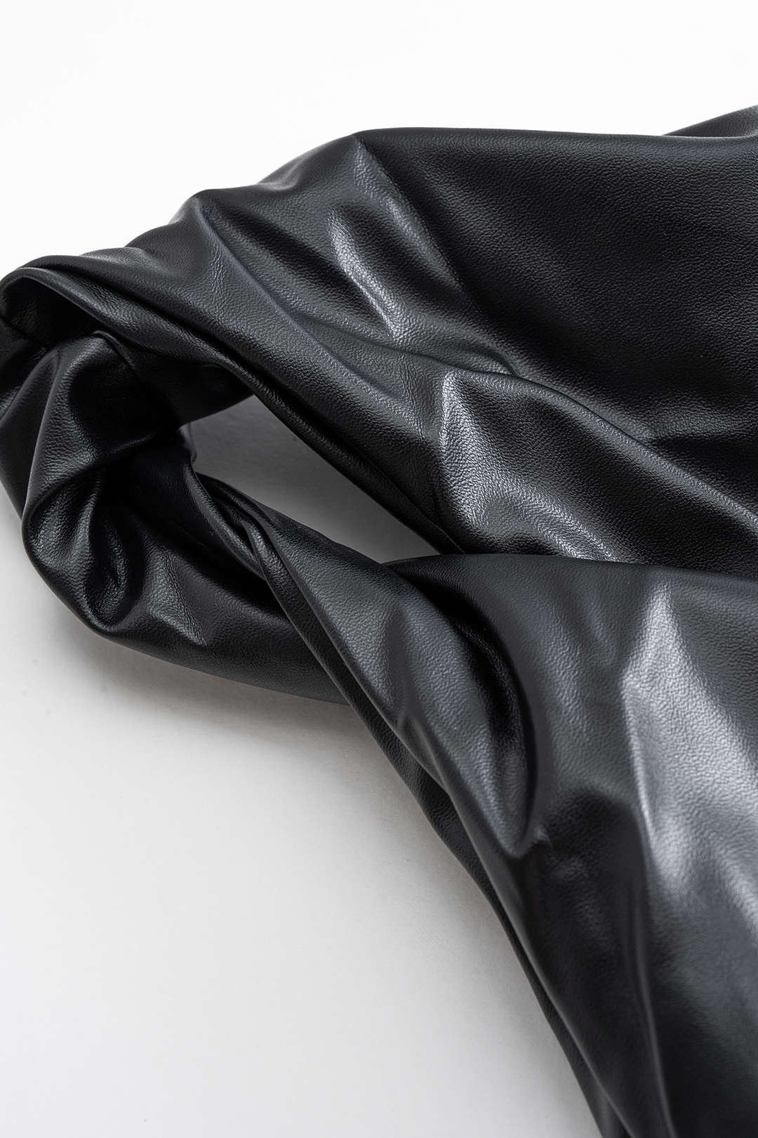 Faux Leather Asymmetric Twist Knot Tank Top