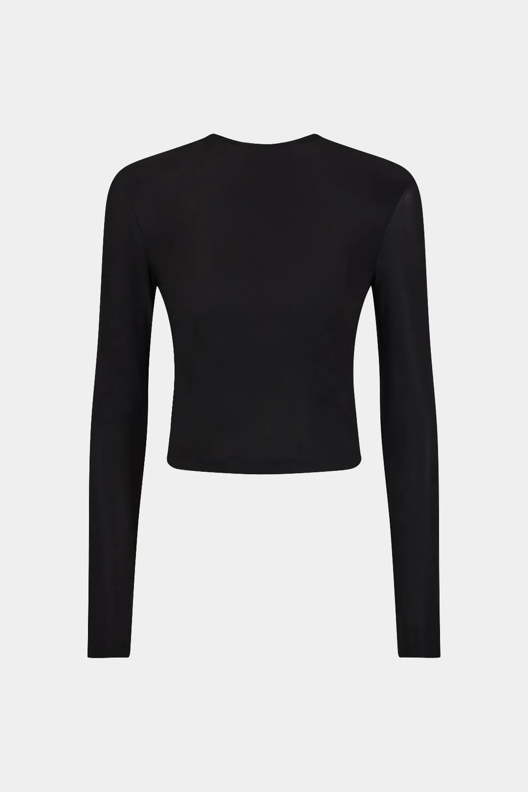 Eyelet Round Neck Long-Sleeve Top