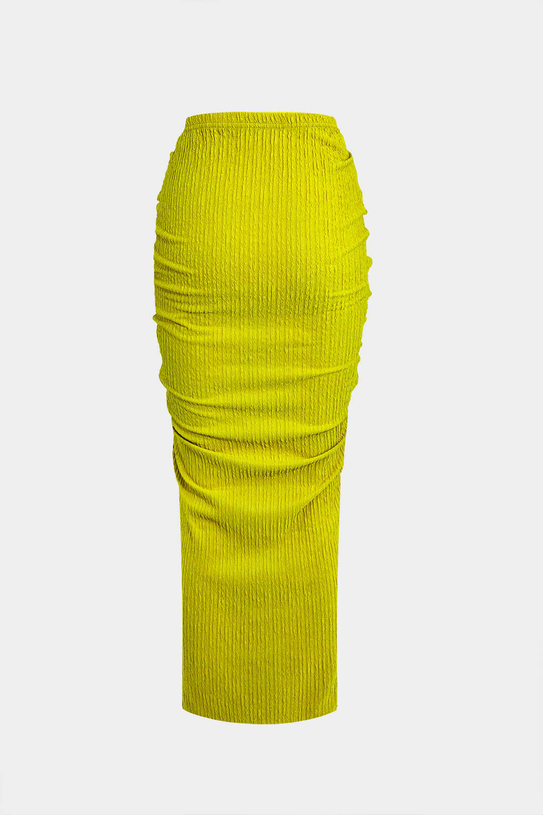 Textured Cropped Top and Drawstring Ruched Skirt Outfit Set