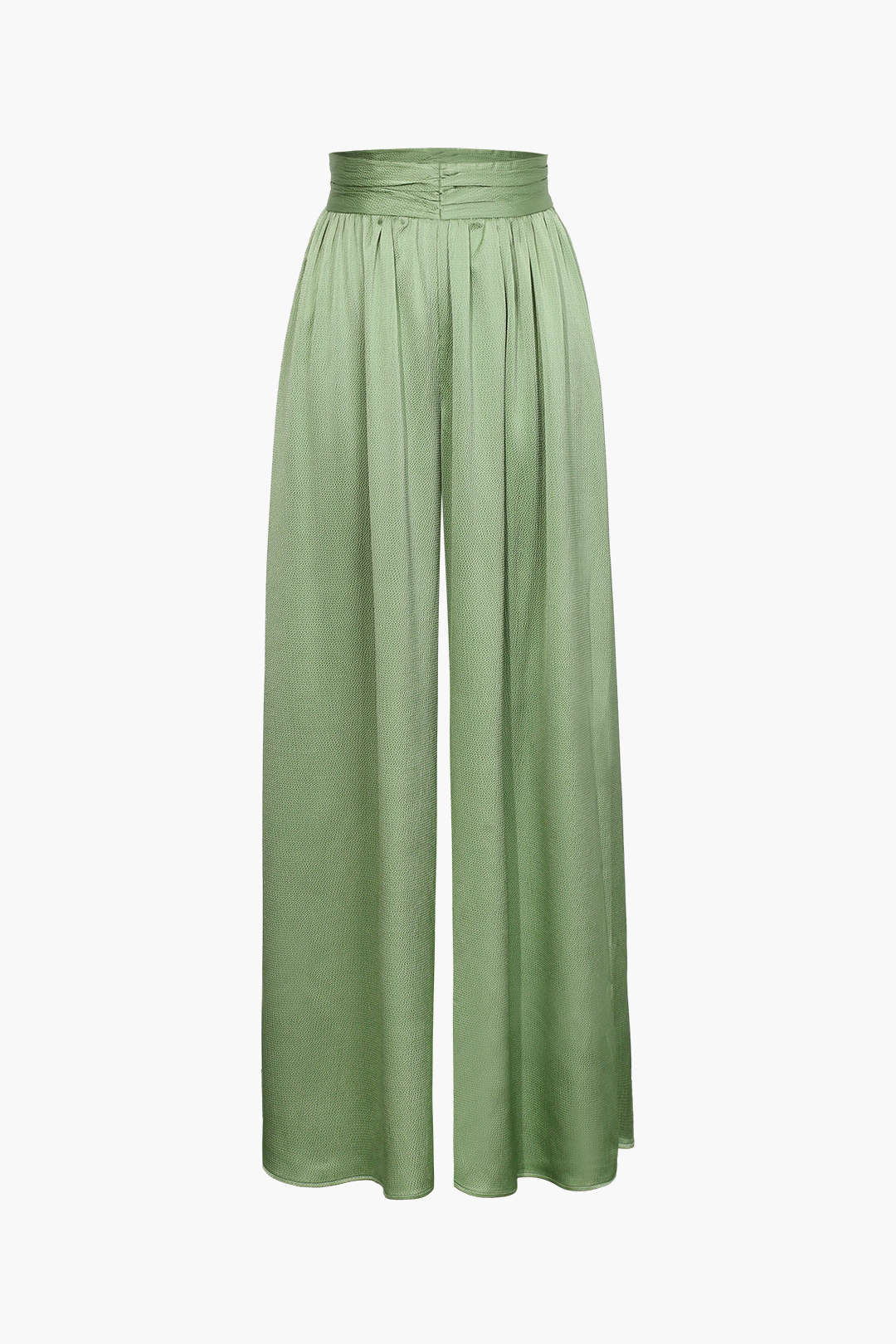 Simple Heavy Satin High-Waisted Wide-Leg Trousers