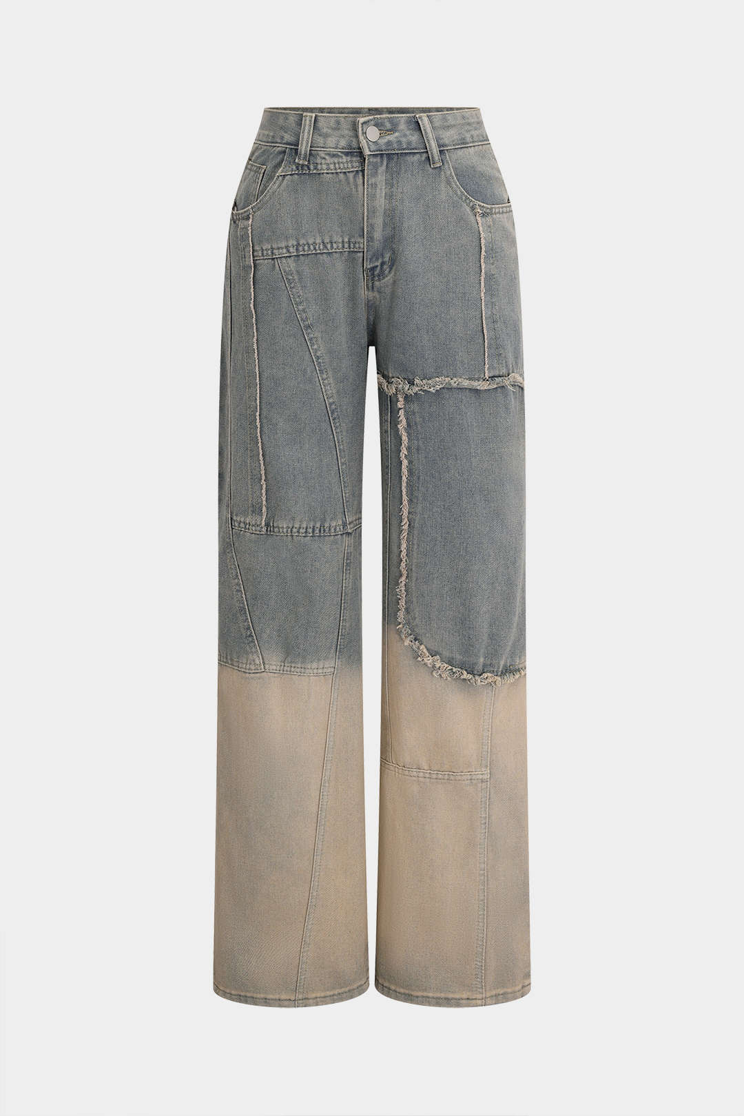 Faded Straight Leg Denim Jeans