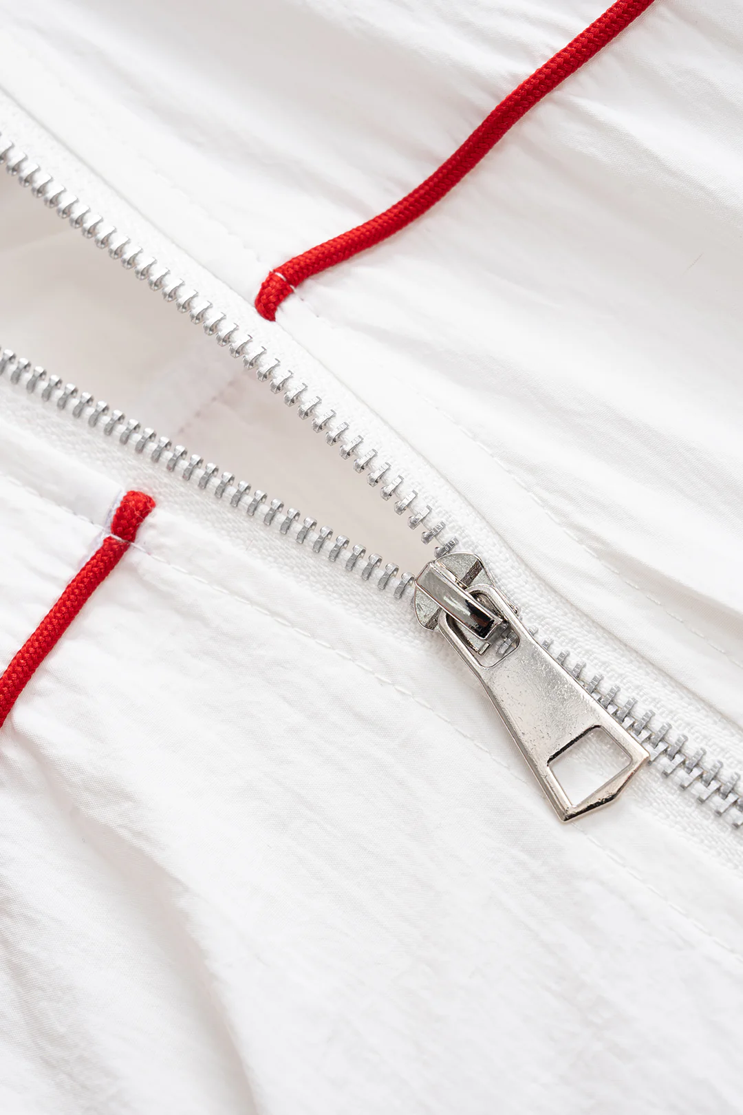 Contrast Binding Zipper Long-Sleeve Top And Tie-Up Wide Leg Shorts Set