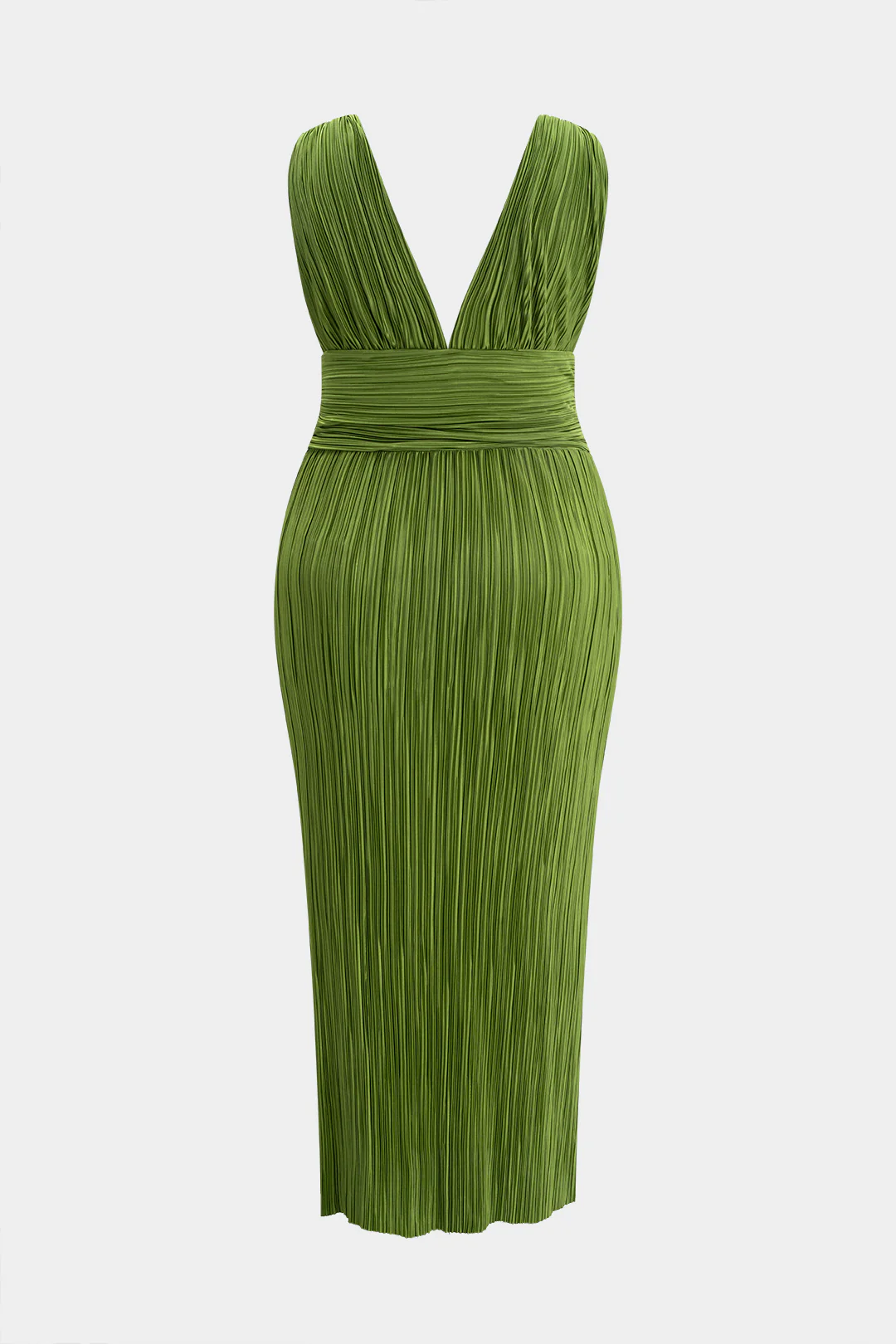 Plus Size Metallic Pleated Sleeveless Long Dress