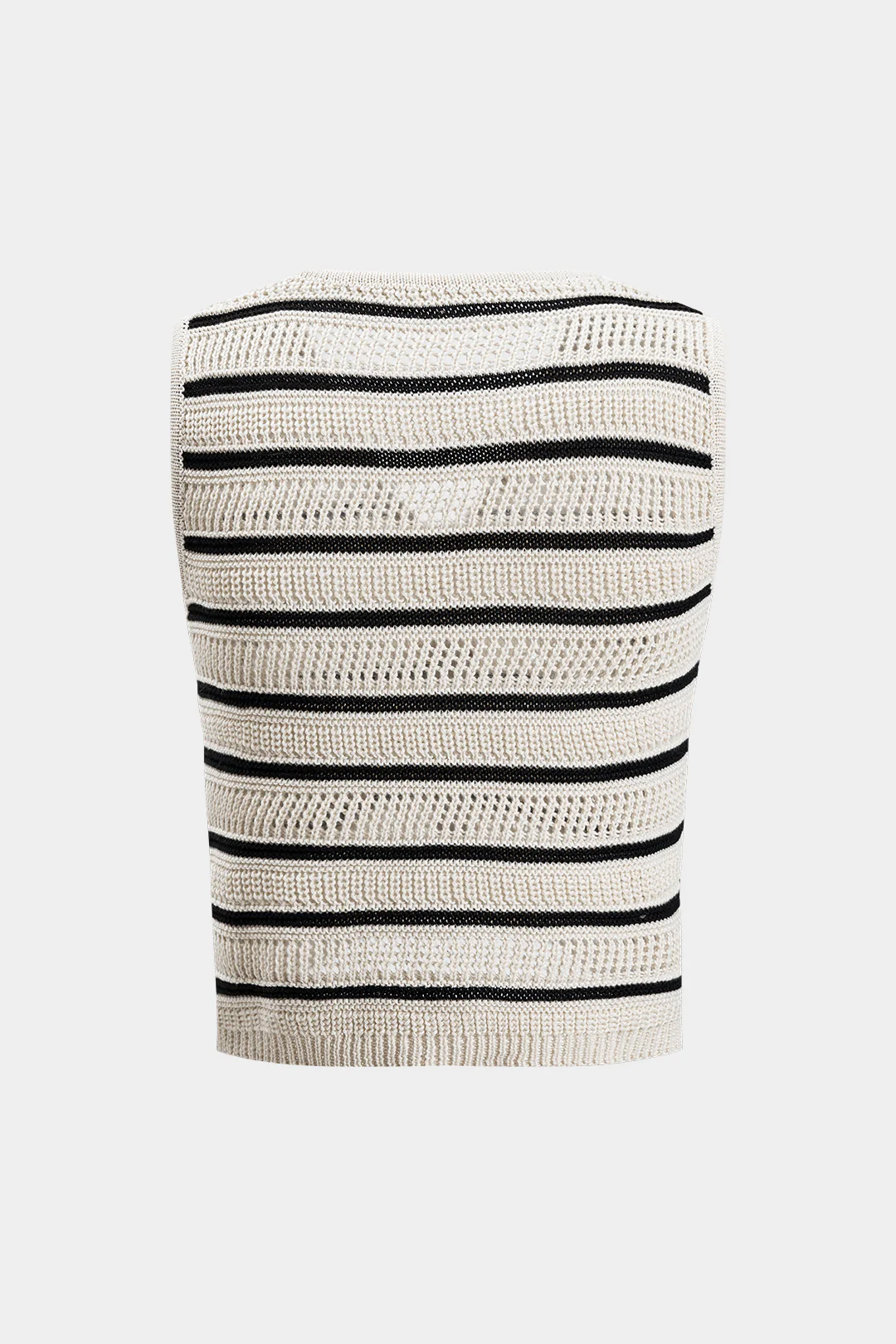 Knit Contrasting Stripe Buttoned Vest