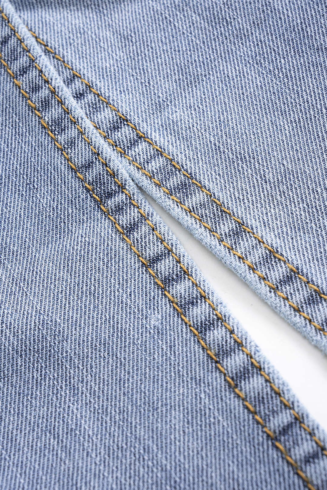 Denim Buttoned Shirred Short-Sleeve Dress