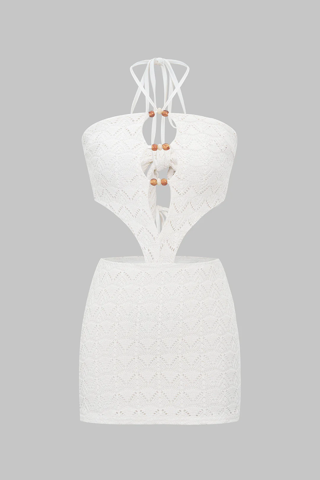 Tie-Up Halter Neck Cut Out Mini Dress