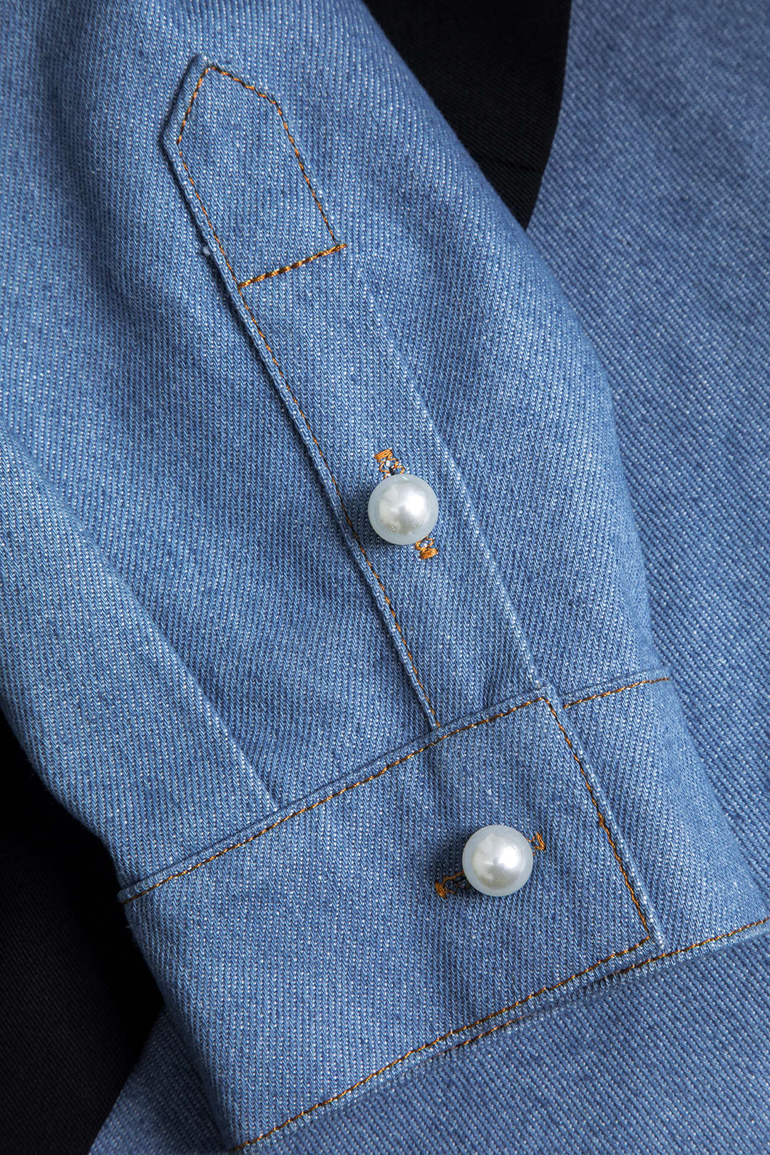 Denim Patchwork Notched Lapel Jacket