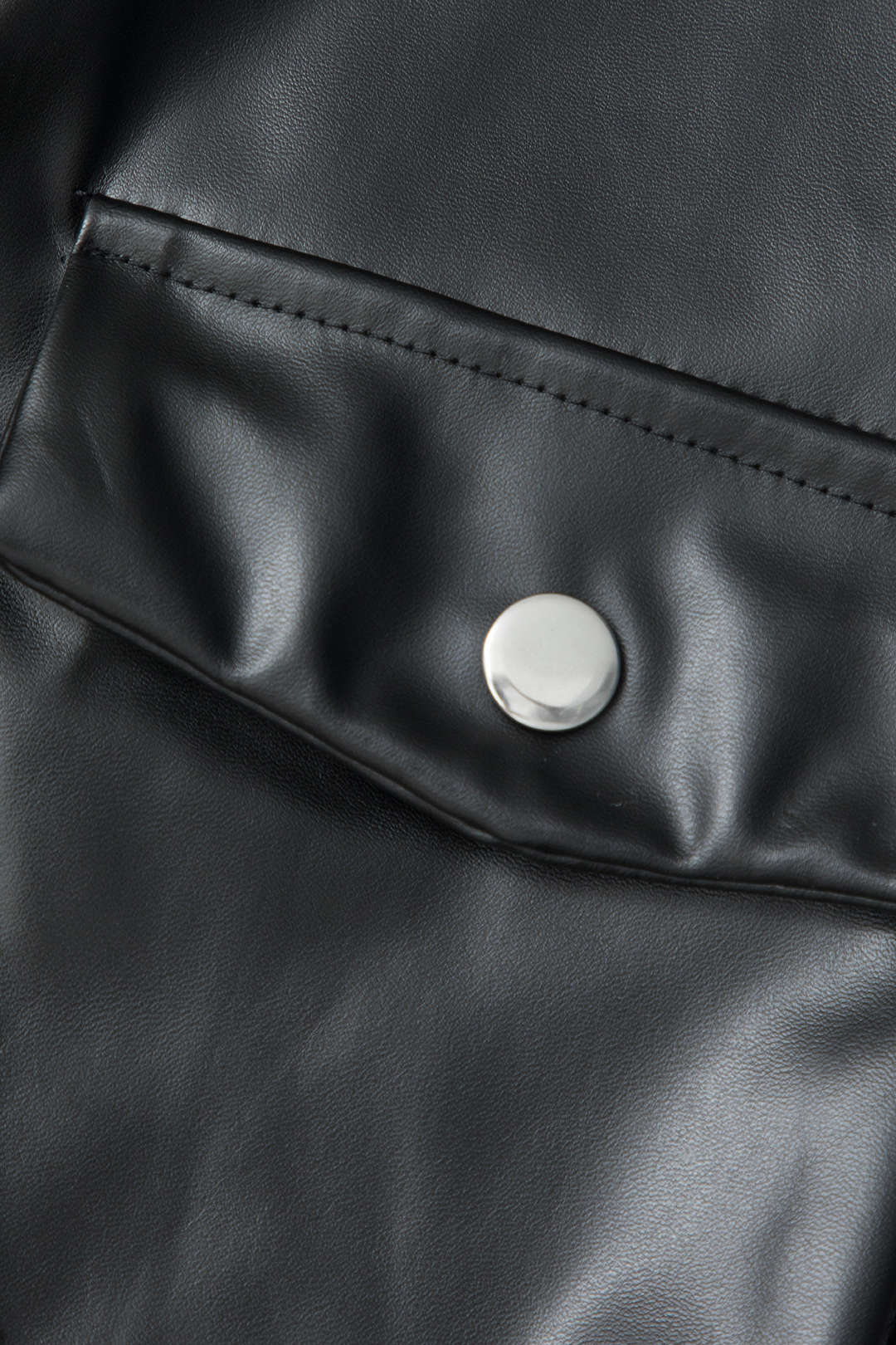 Faux Leather Flap Pocket Straight-Leg Cargo Trousers