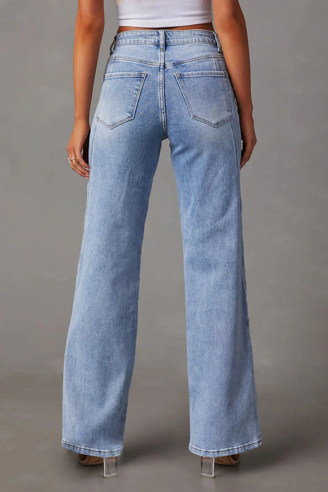 Faded Straight-Leg Jeans