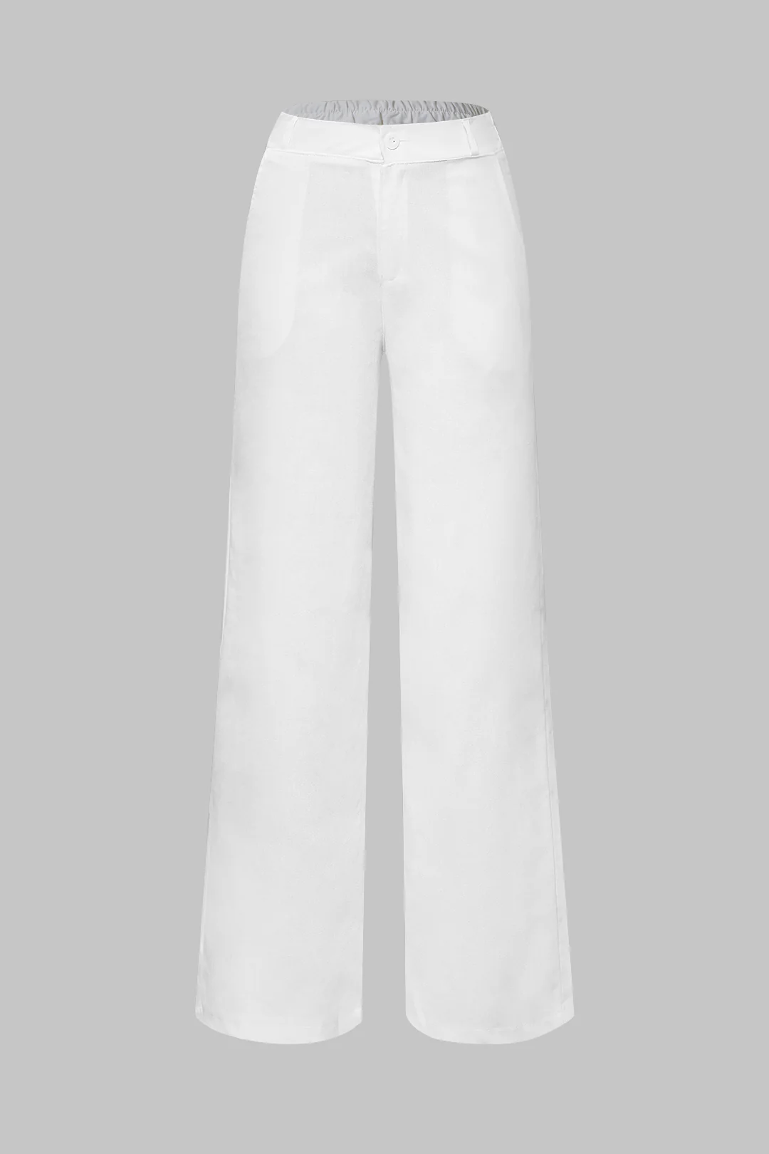 Basic Linen-Blend Straight Leg Pants