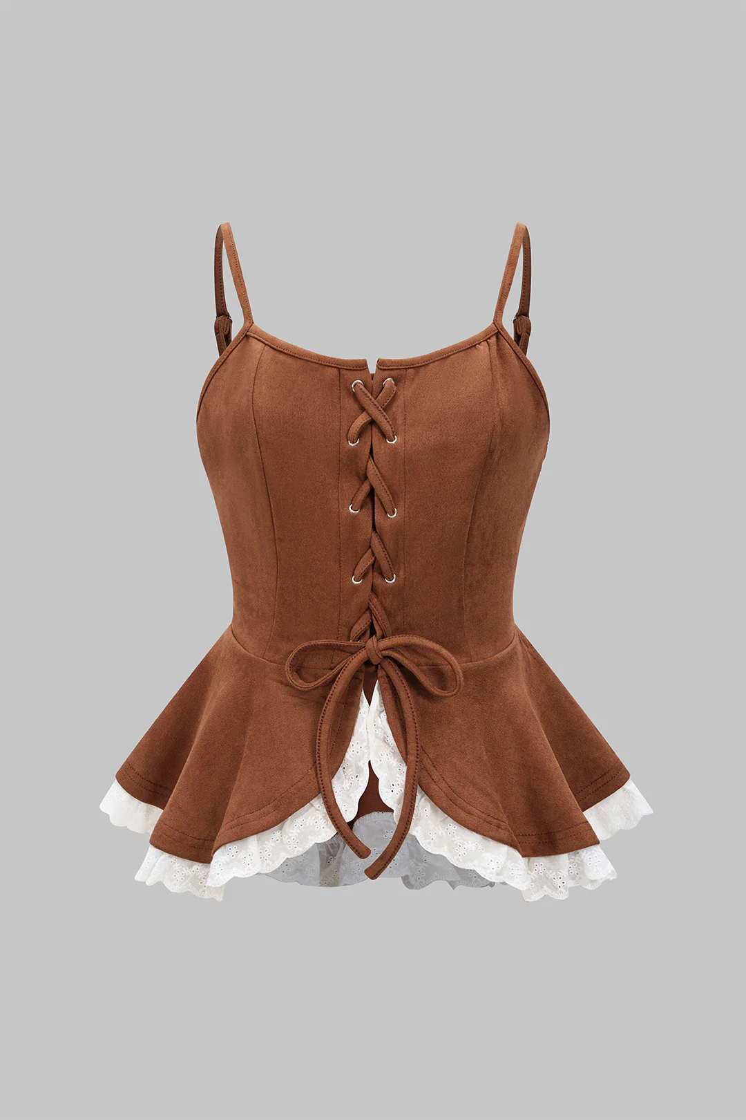 Tie-Up Ruffle Hem Cami Top