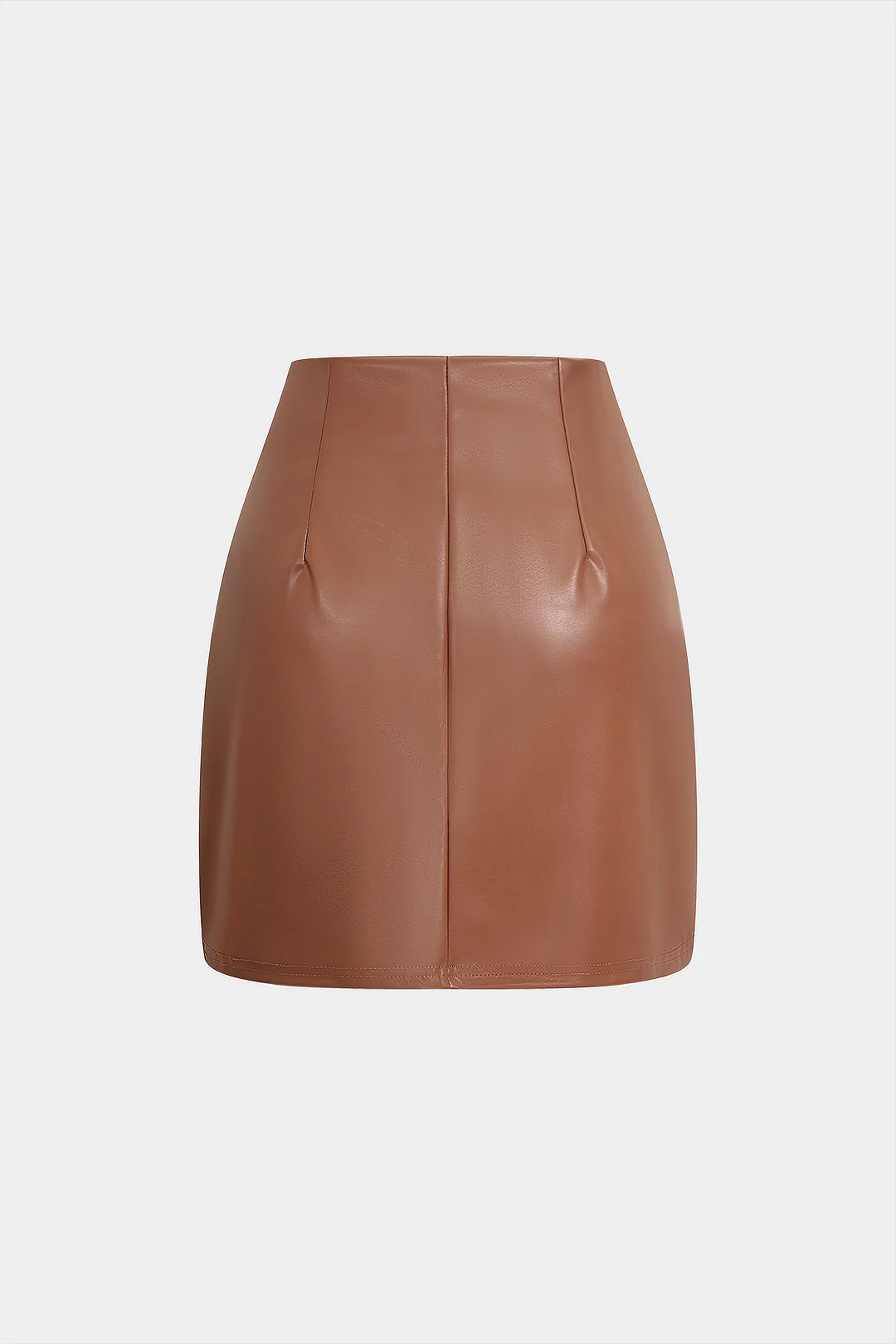 Faux Leather Zippered Skirt