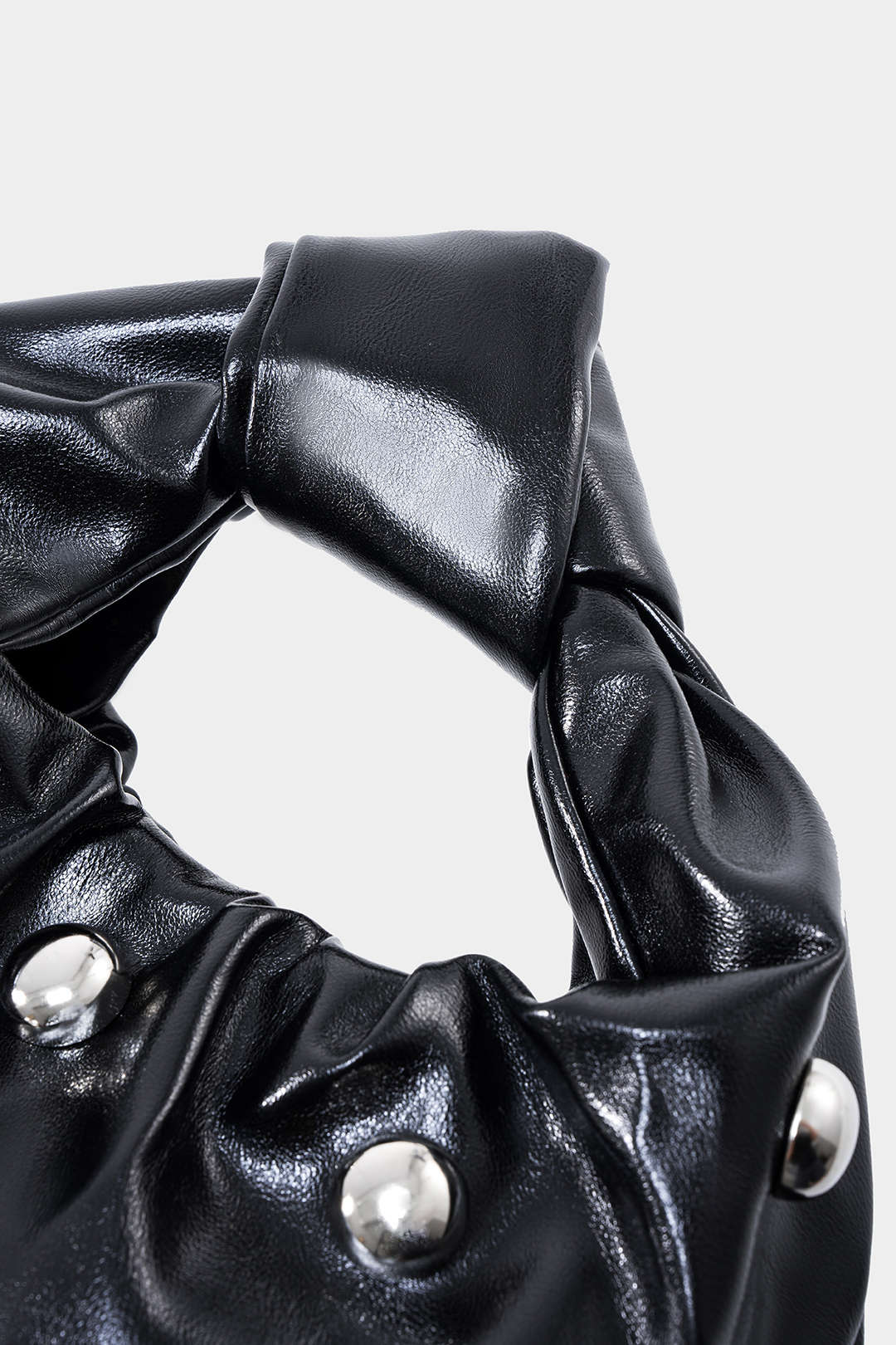 Studded Faux Leather Tote Bag