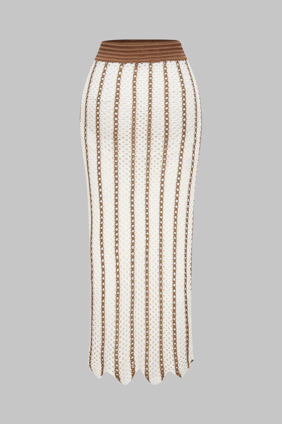 Knit Contrasting Hollow-Out Skirt