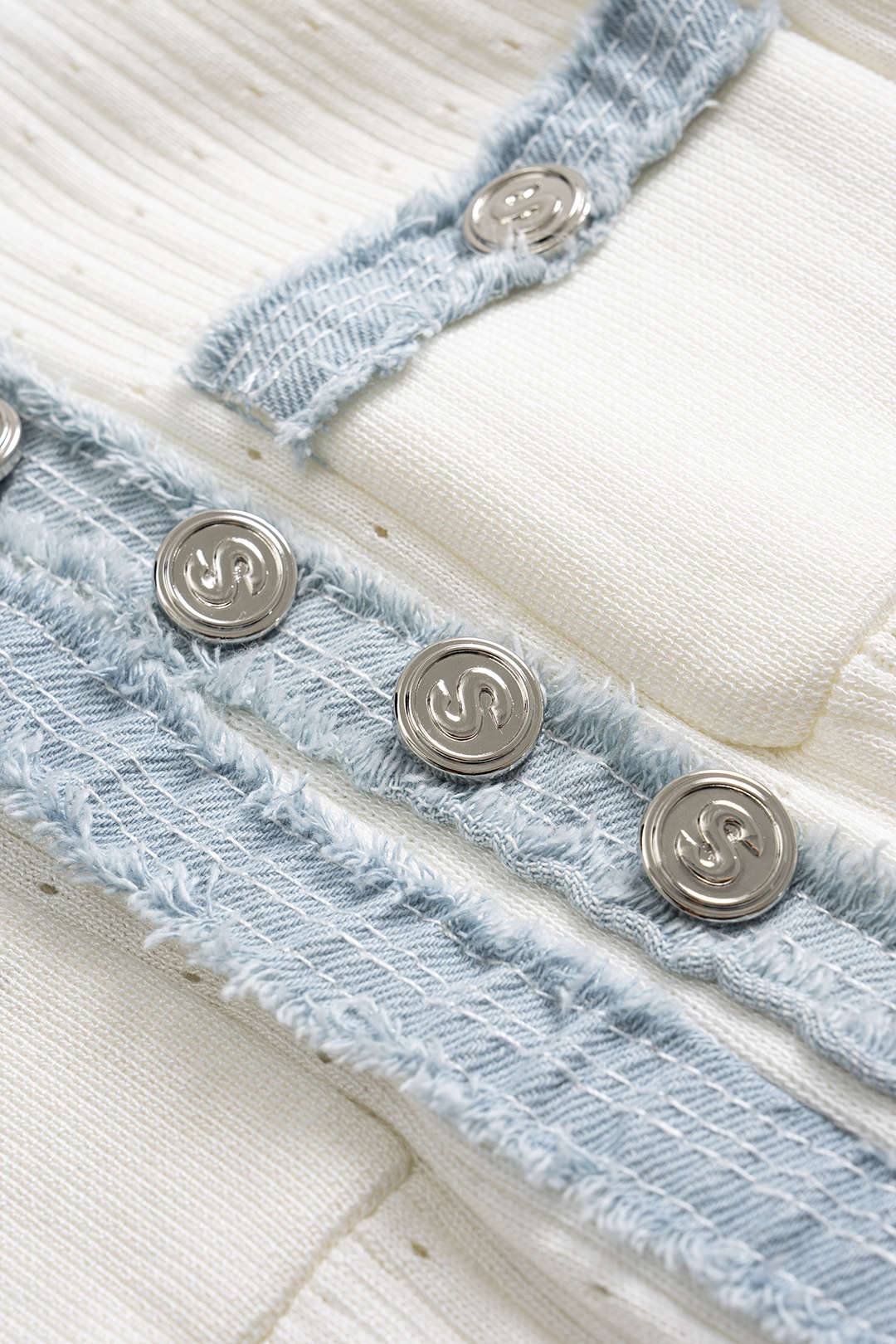 Knit Patchwork Hollow-Out Long-Sleeve Dress