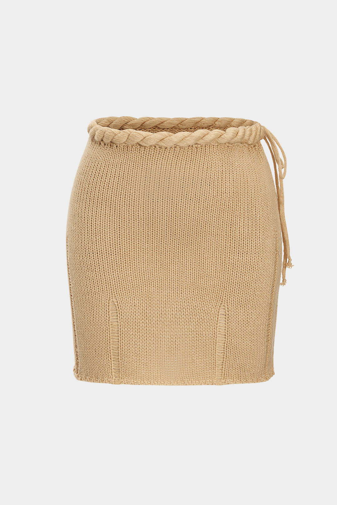 Knit Braided Tie-Up Skirt