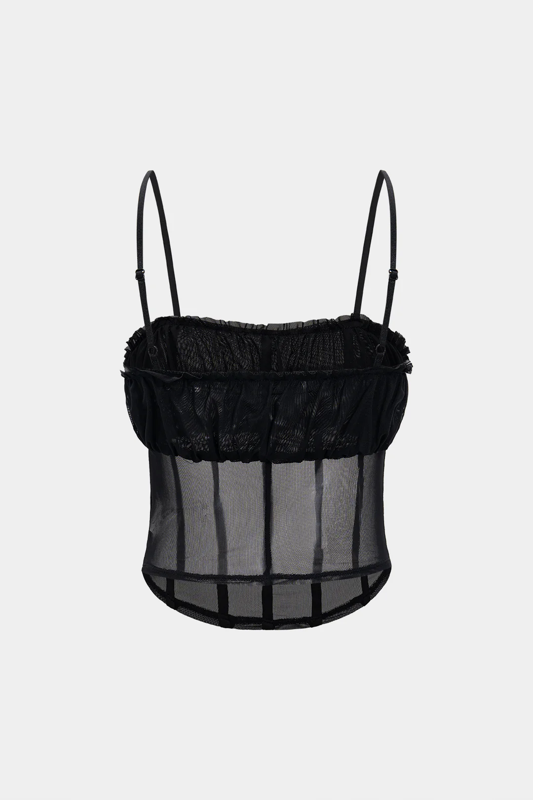 Mesh Patchwork Corset Slip Camisole Top