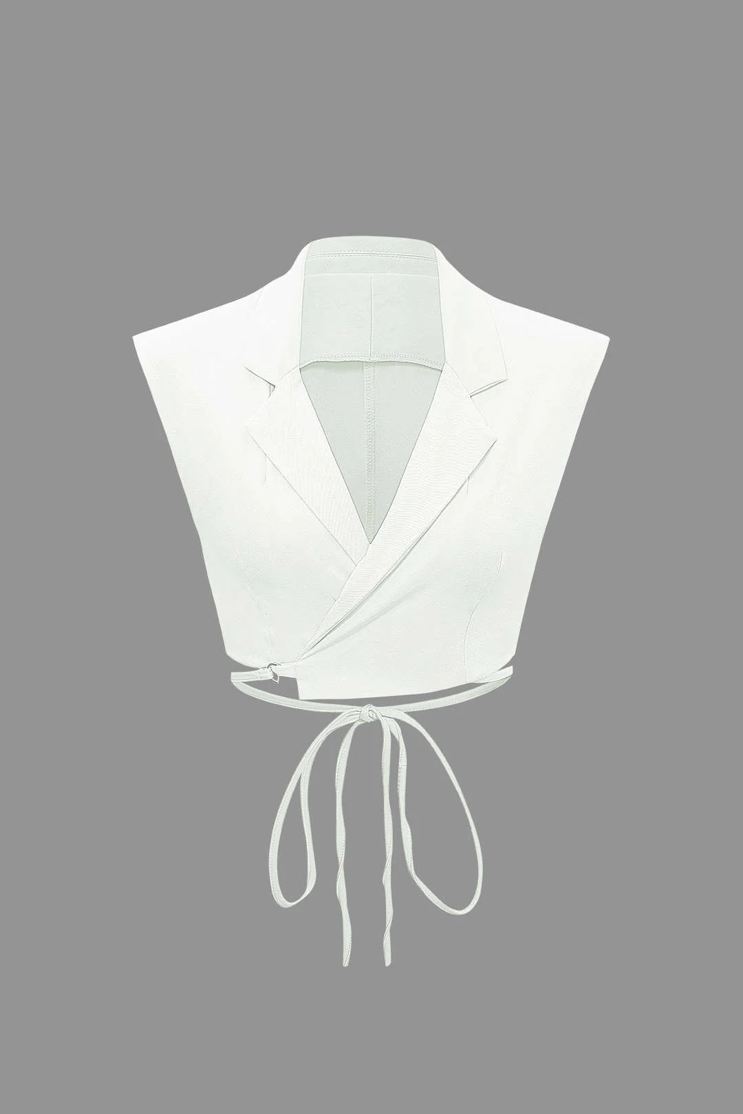 Notched Lapel Tie Back Vest and Straight Leg Suit Pants Combo