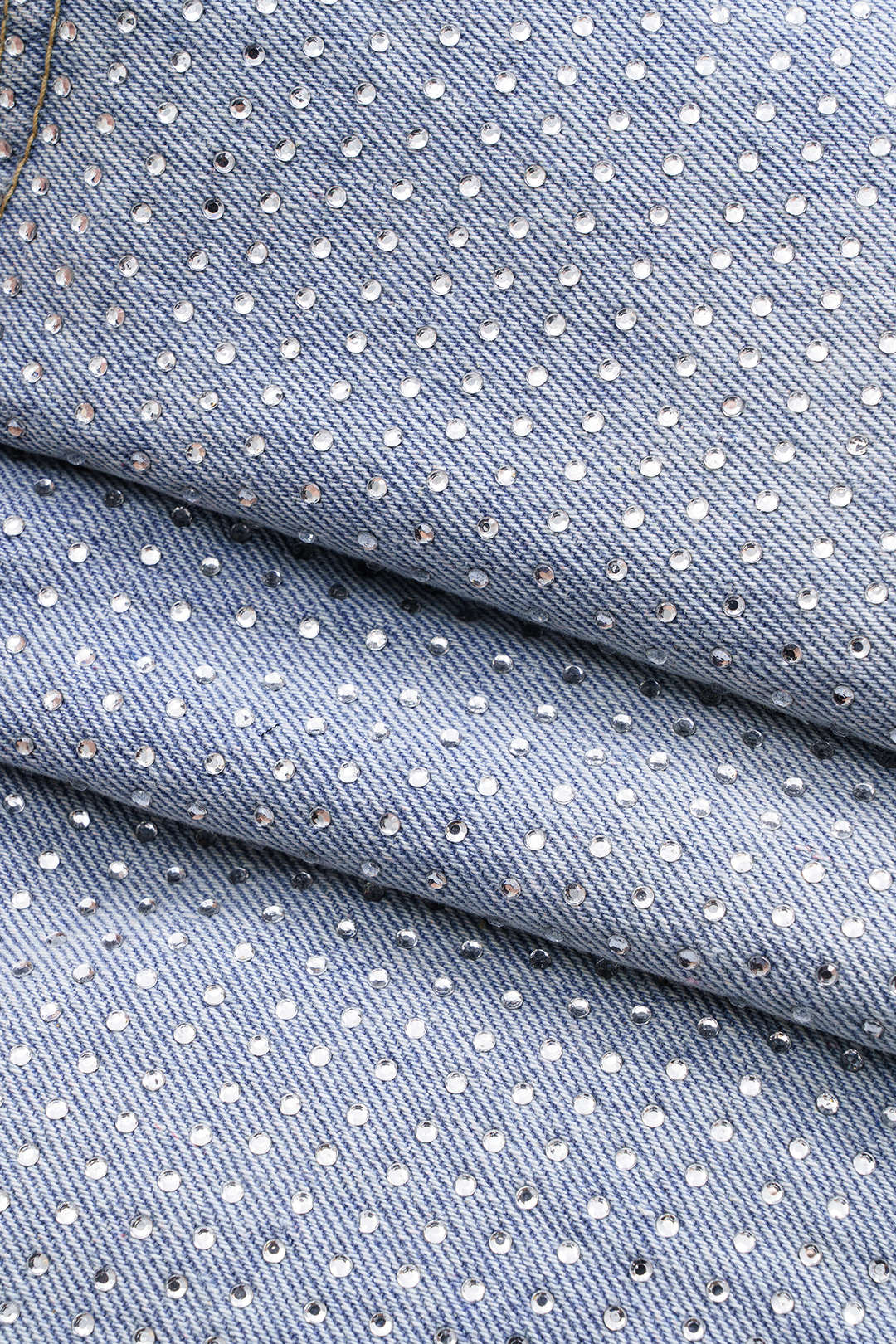 Ripped Frayed Rhinestone High Waist Denim Shorts