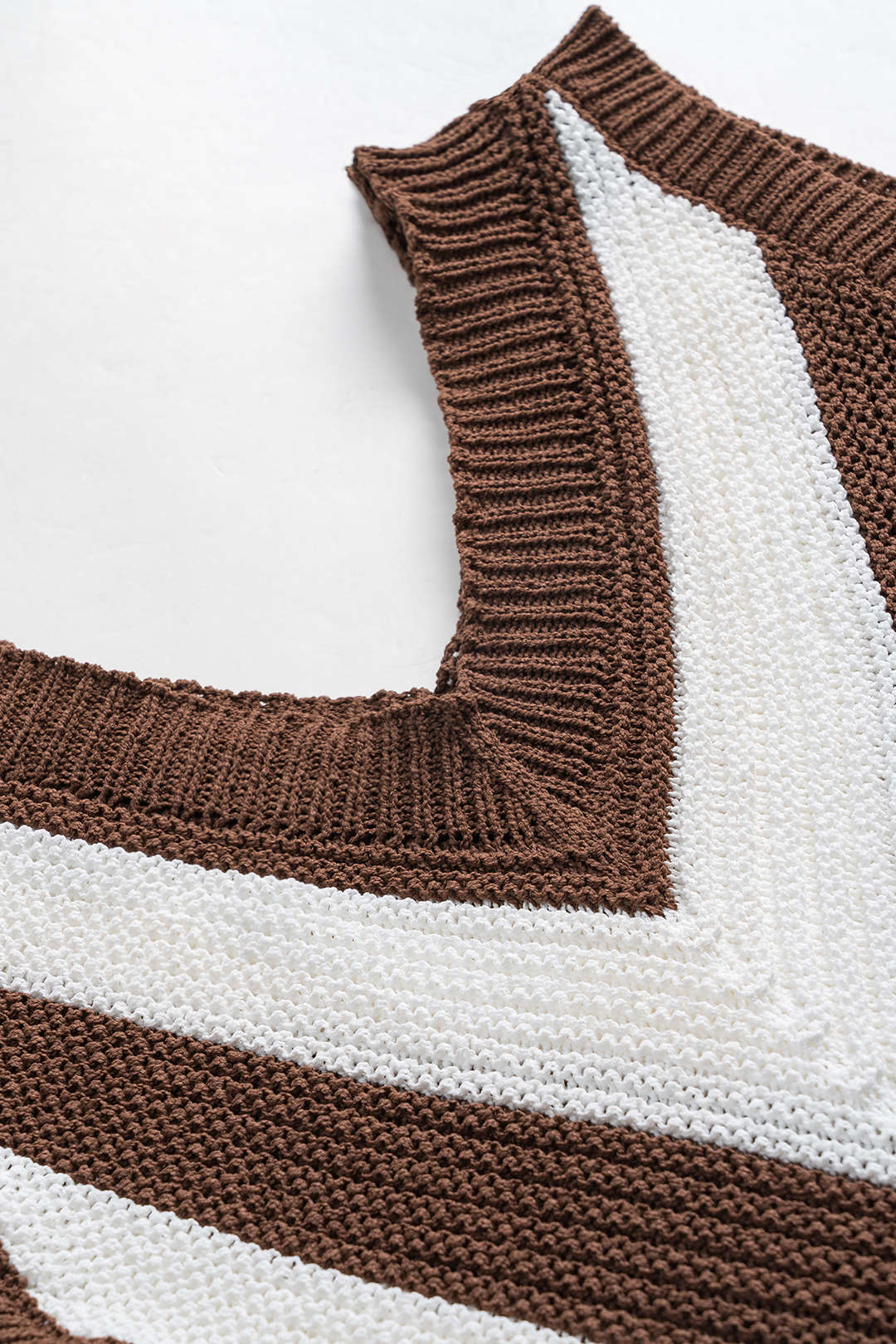 Knit Fringe Contrast Sleeveless Dress