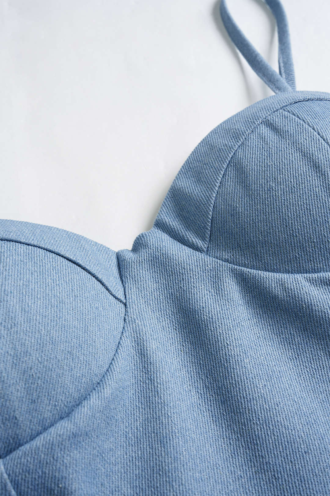 Asymmetrical Washed Patchwork Denim Sleeveless Midi Dress