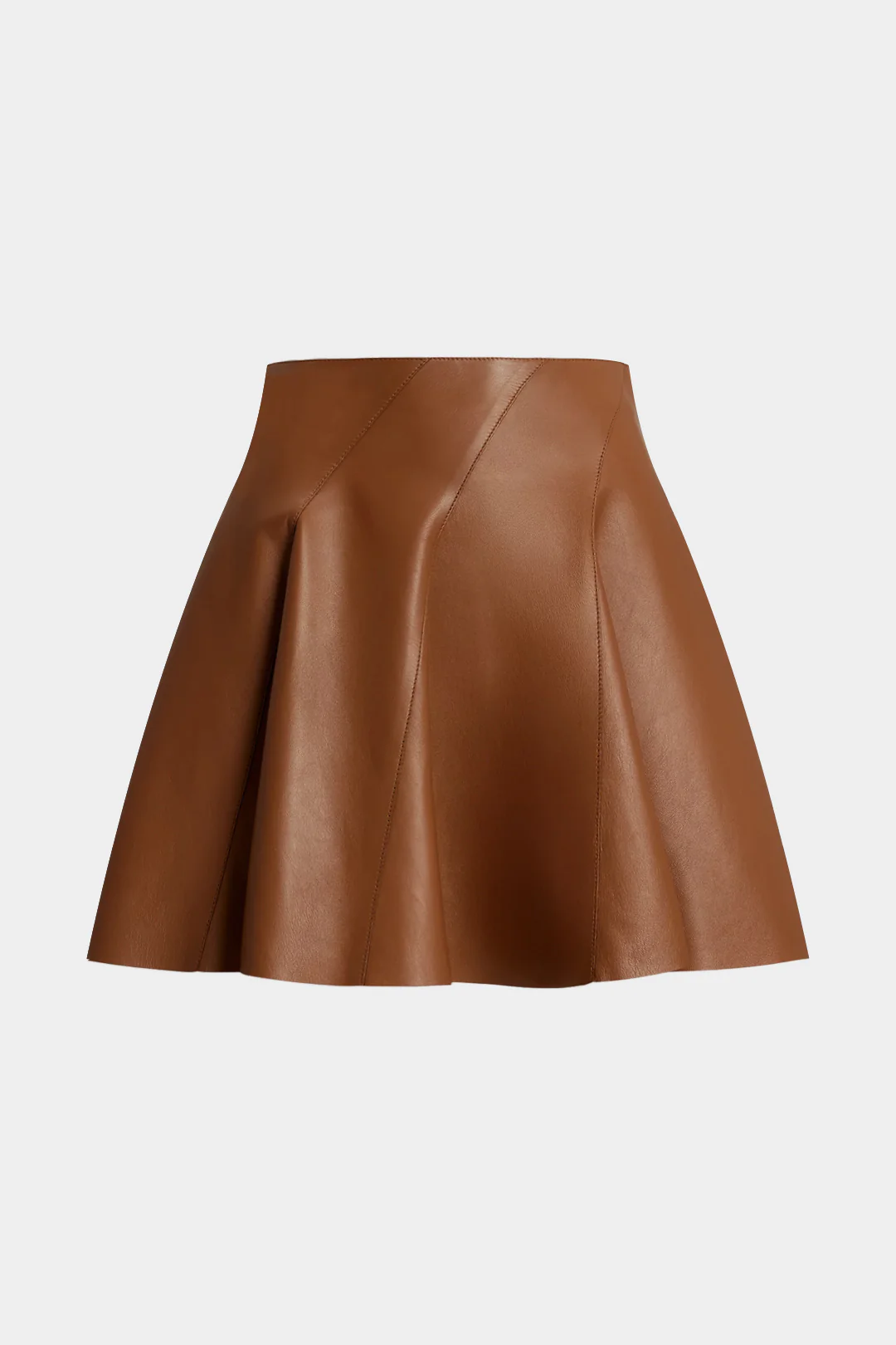 Faux Leather Asymmetric Ruched Skirt