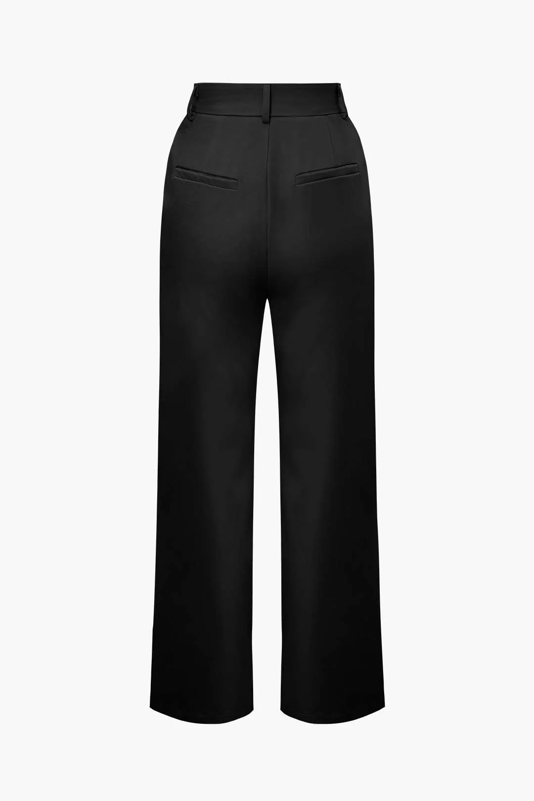 Notched Lapel Tie Back Vest and Straight Leg Suit Pants Combo