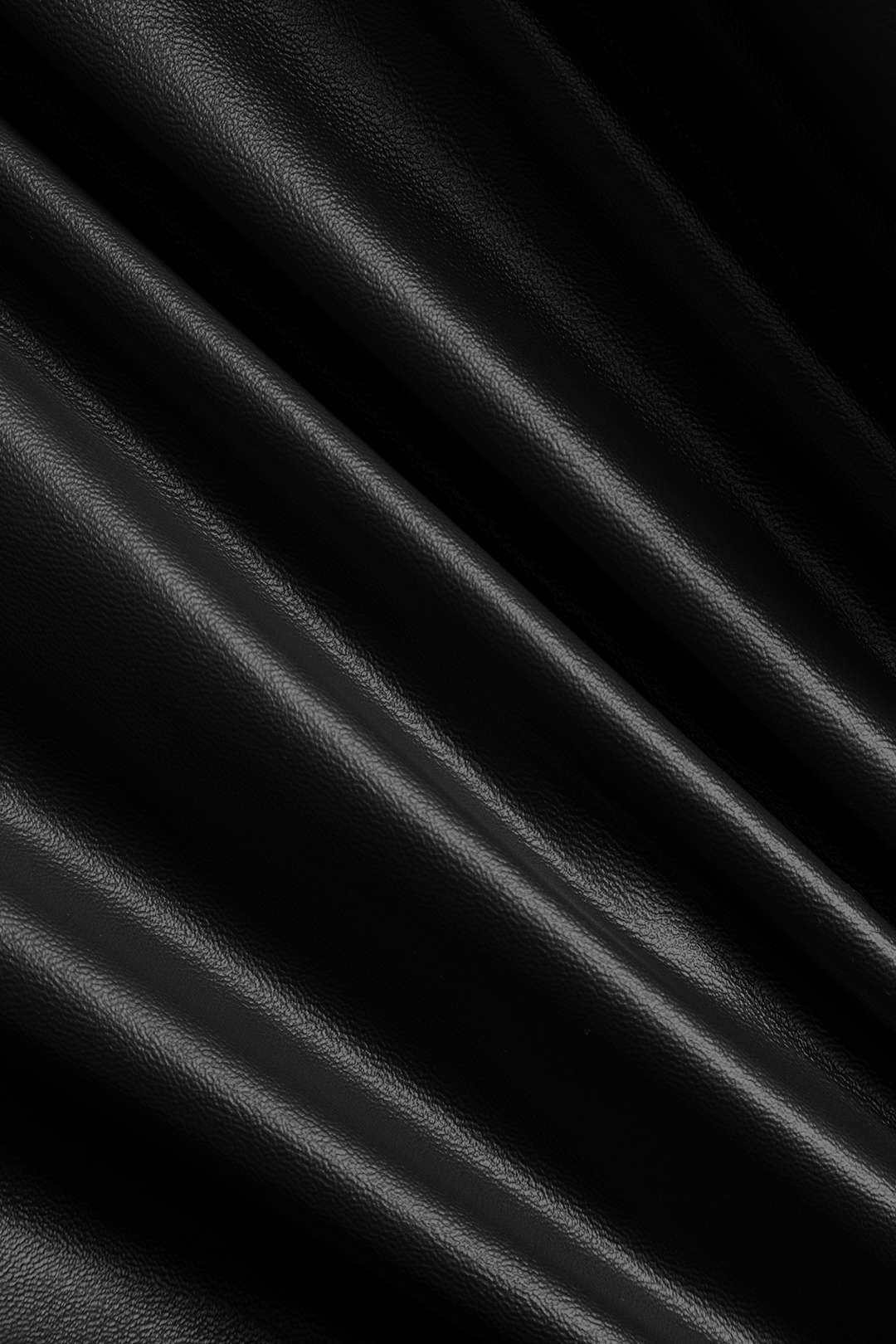 Solid Faux Leather Gathered Skirt