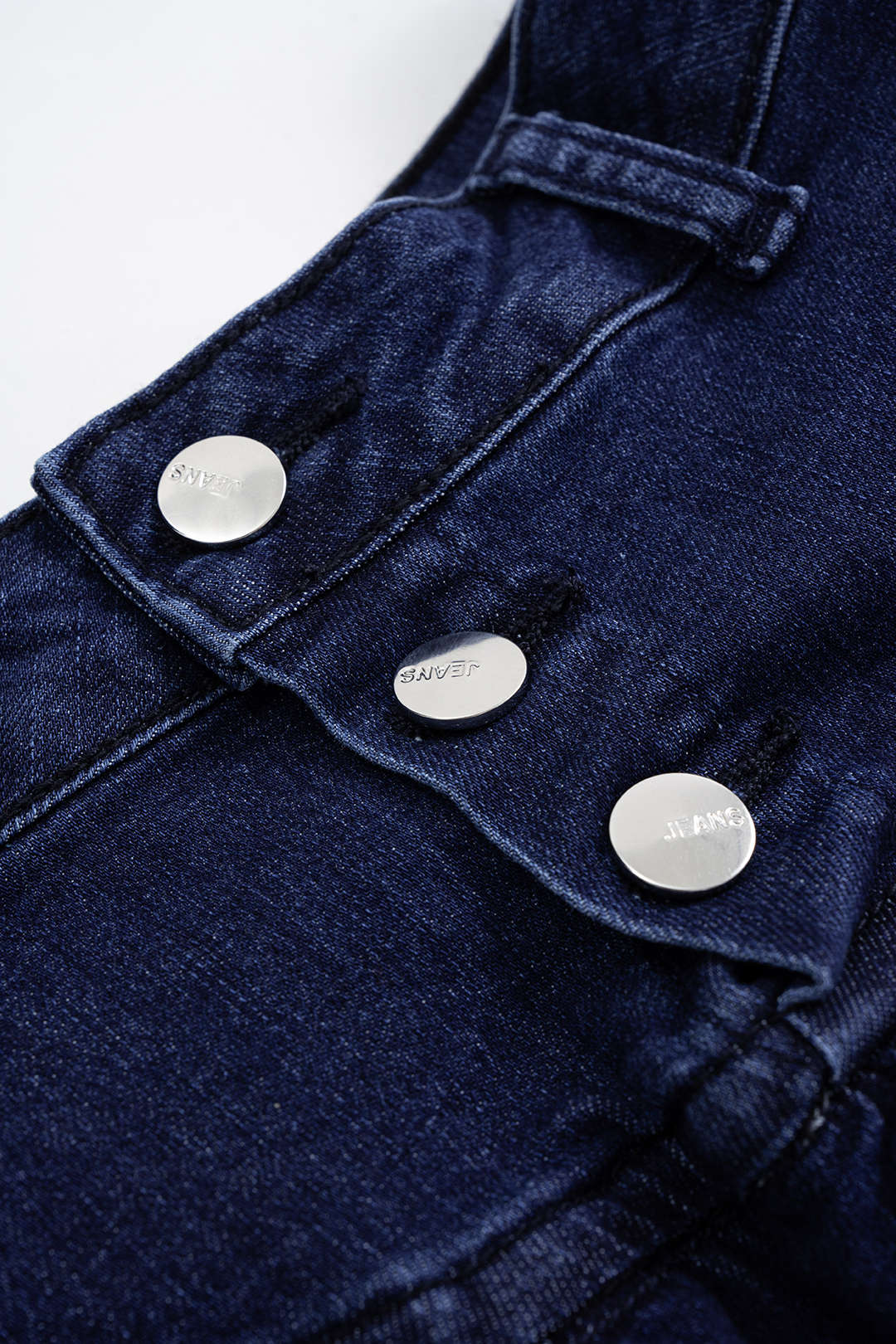 Denim Button Puff Skirt