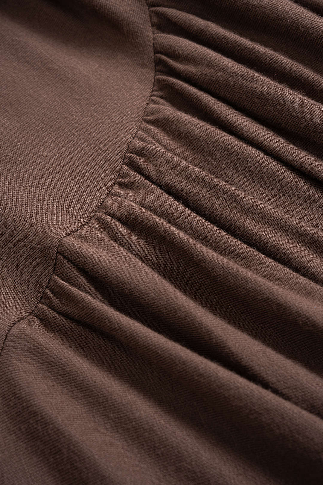 Asymmetric Ruched Long-Sleeved Top