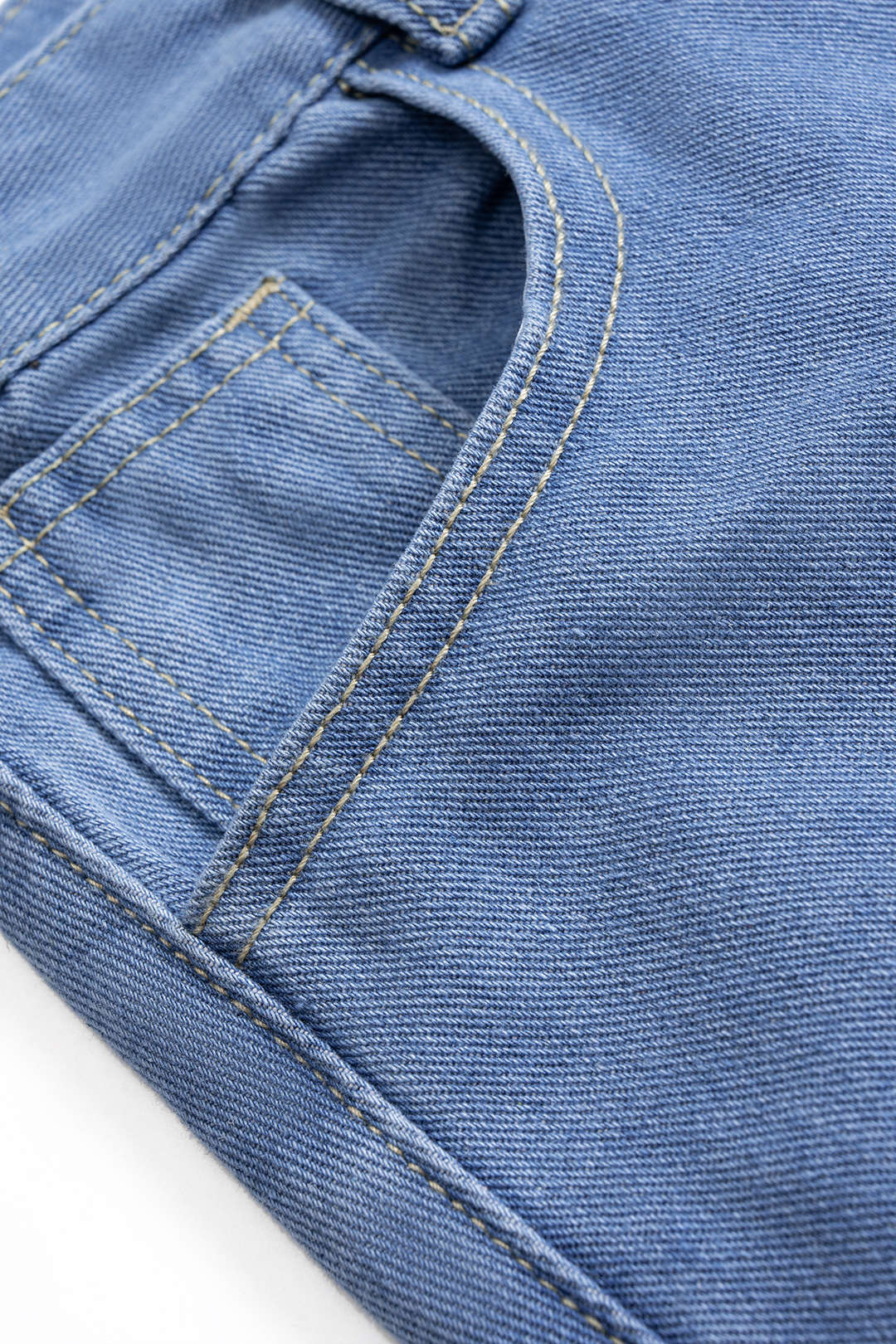 Denim Asymmetrical Patchwork High-Waisted Skirt