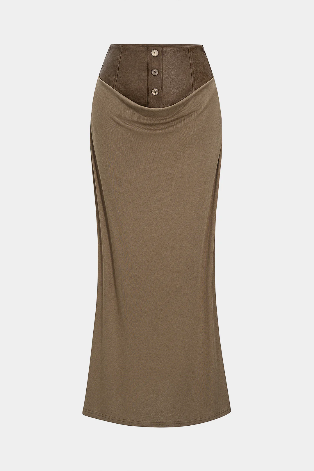 Artificial Leather Patchwork Skirt