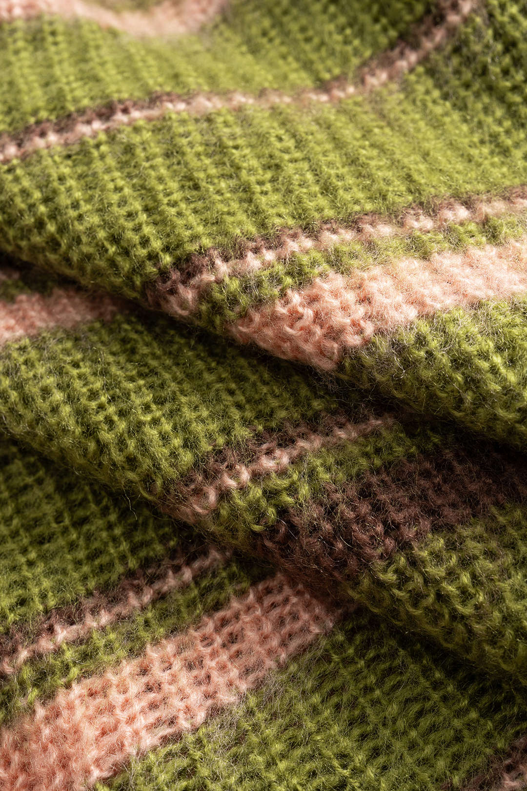 Contrast Striped Print Knit Cardigan