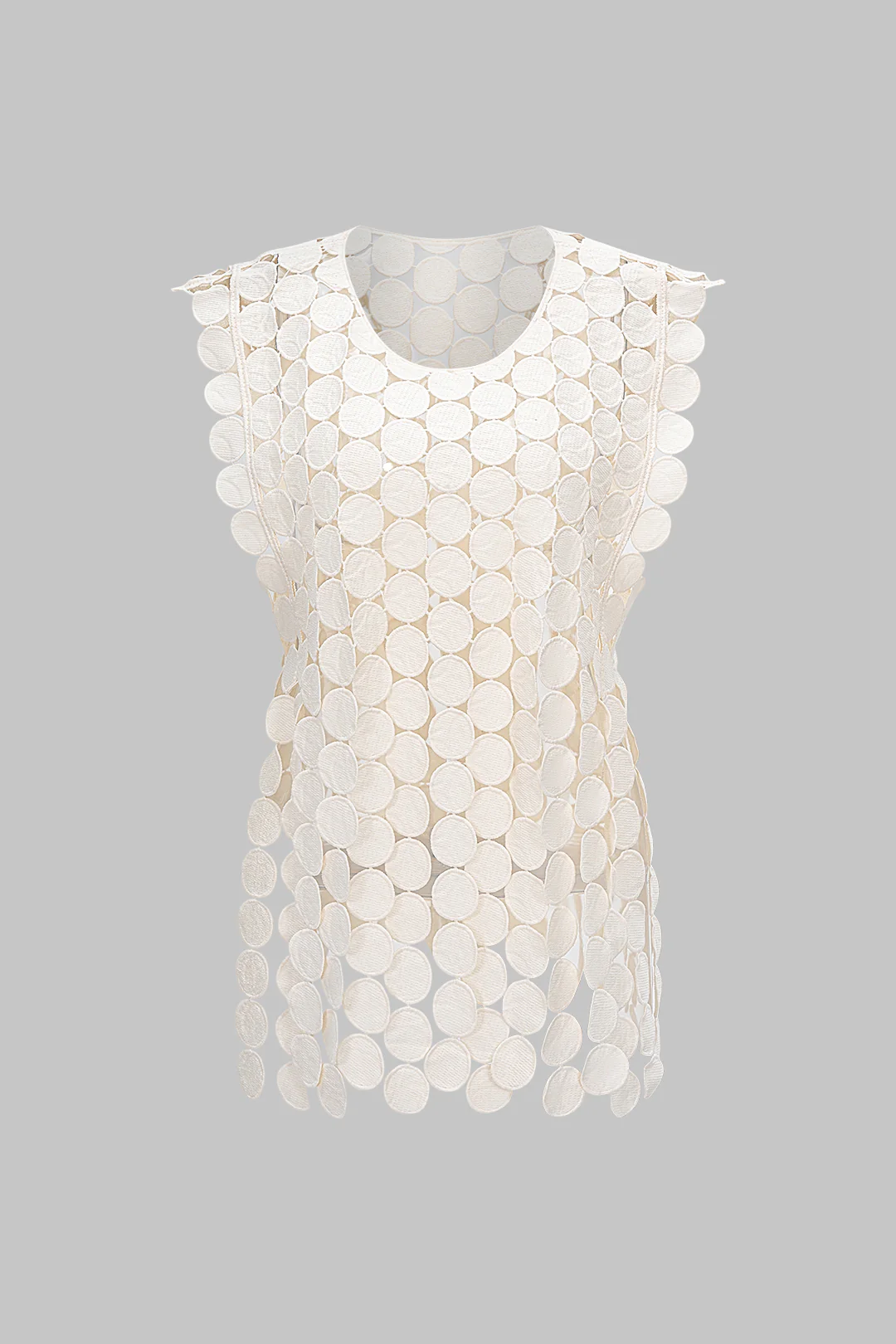 Irregular Fringed Tie-Back Tank Top