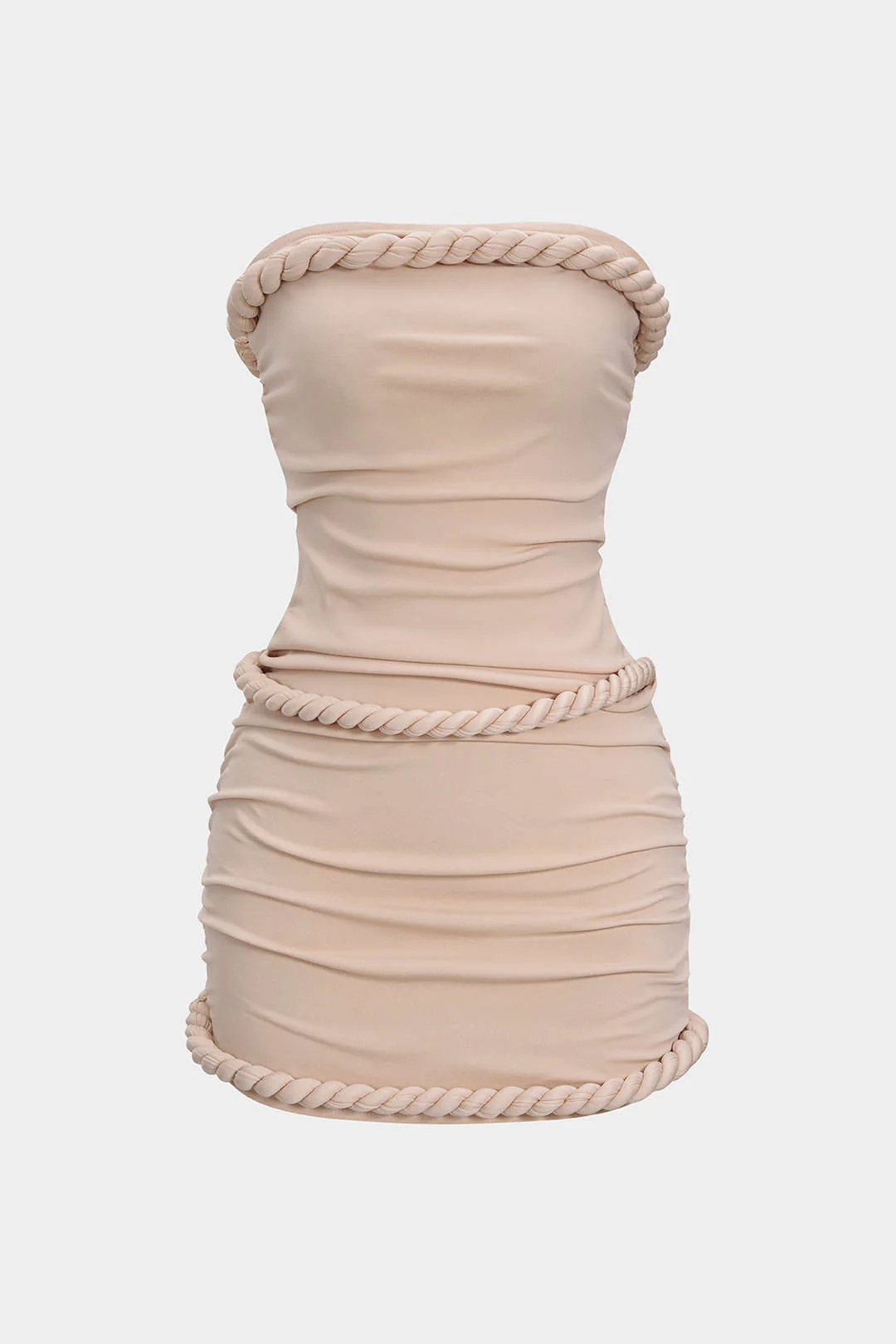 Twisted Knot Strapless Sleeveless Mini Dress