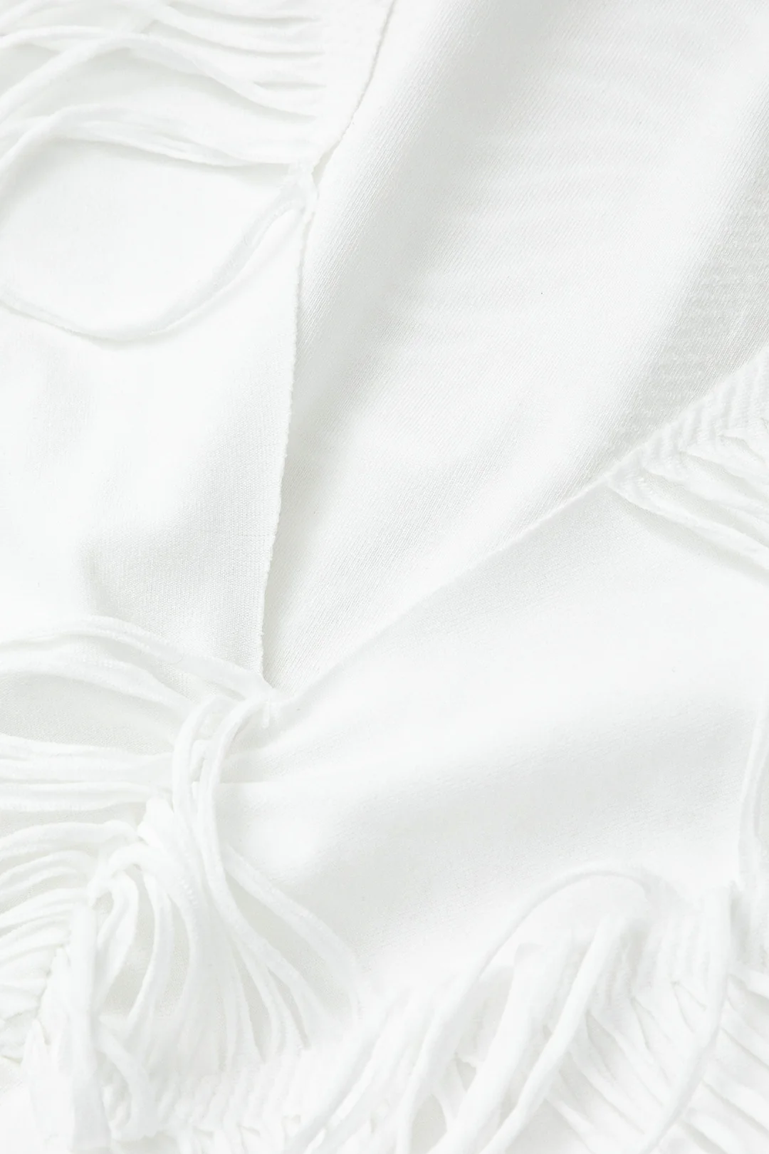 Distressed V-neck Cap Sleeve Crop Top and Slit Maxi Skirt Outfit Set