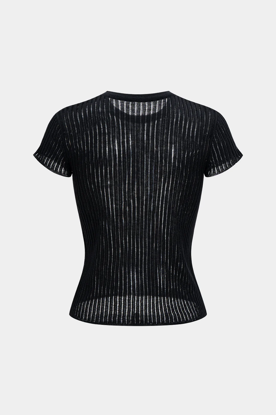 Knit Round Neck Short Sleeve T-Shirt