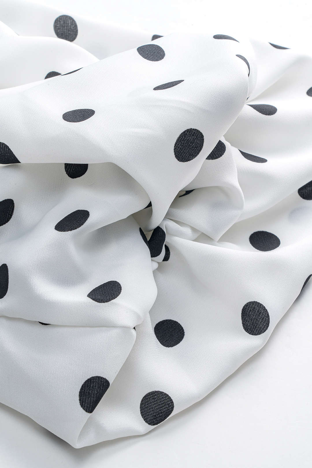 Polka Dots Print Ruched Top And Skirt Set