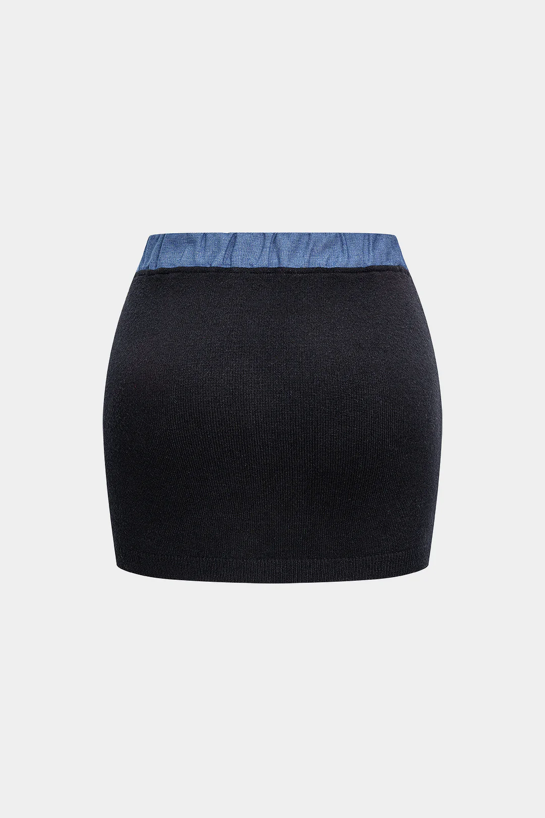 Plus Size Knit High Waist Patchwork Skirt