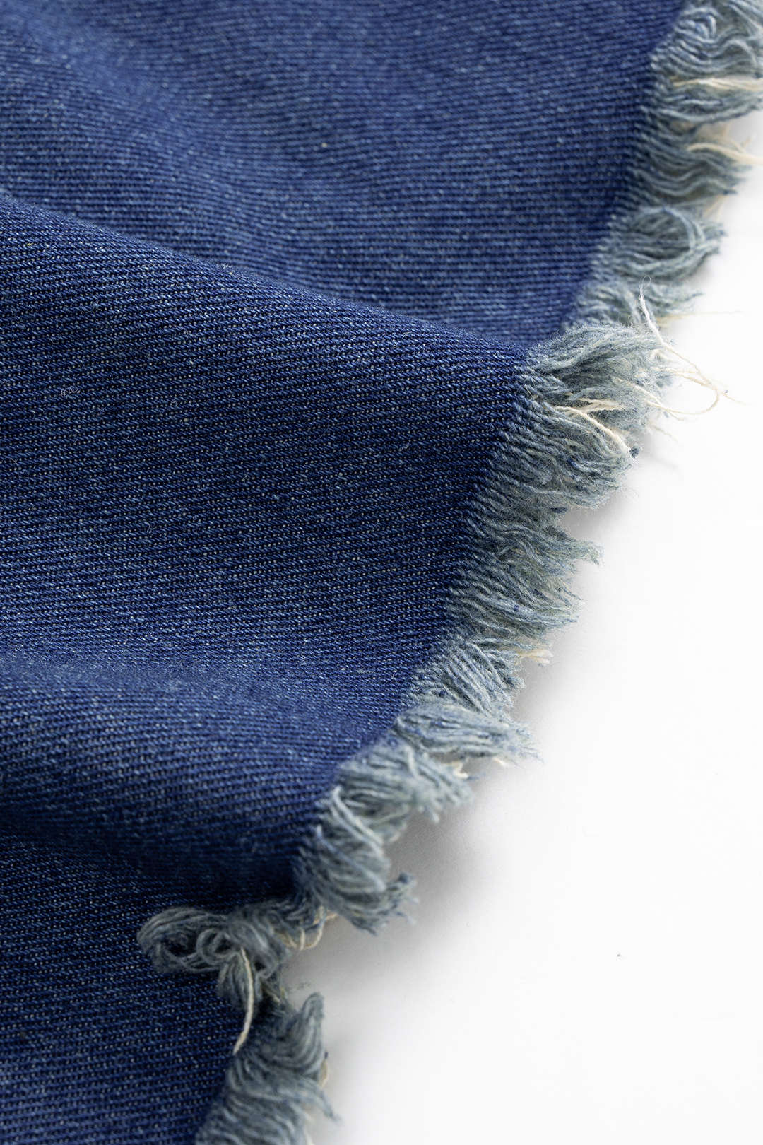 Denim Patchwork Asymmetrical Ruched Frayed Skirt