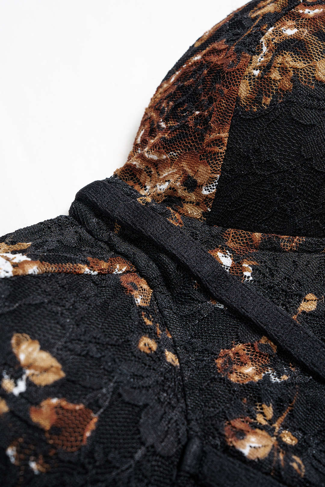 Floral Print Mesh Strapless Corset Tube Top