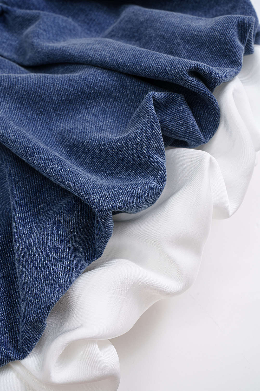 Denim Patchwork Belted Shorts