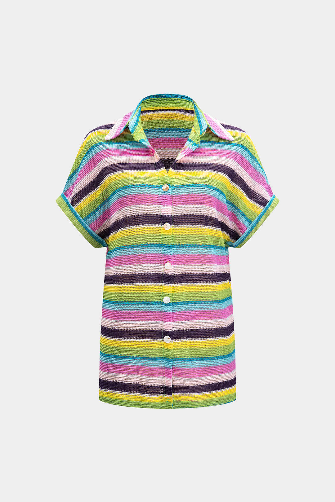 Knit Contrast V-Neck Top and Drawstring Shorts Combo