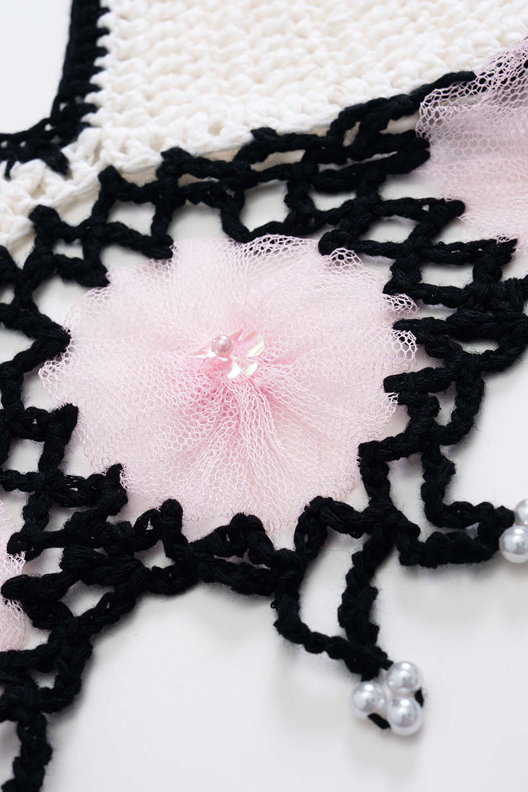 Knit Fringe Patchwork Strappy Camisole Top