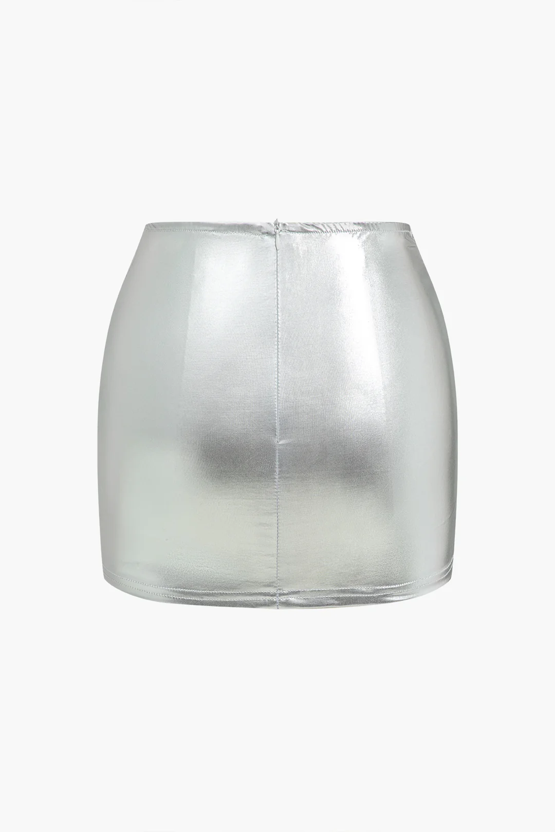 Metallic Ruched Mini Puffer Skirt