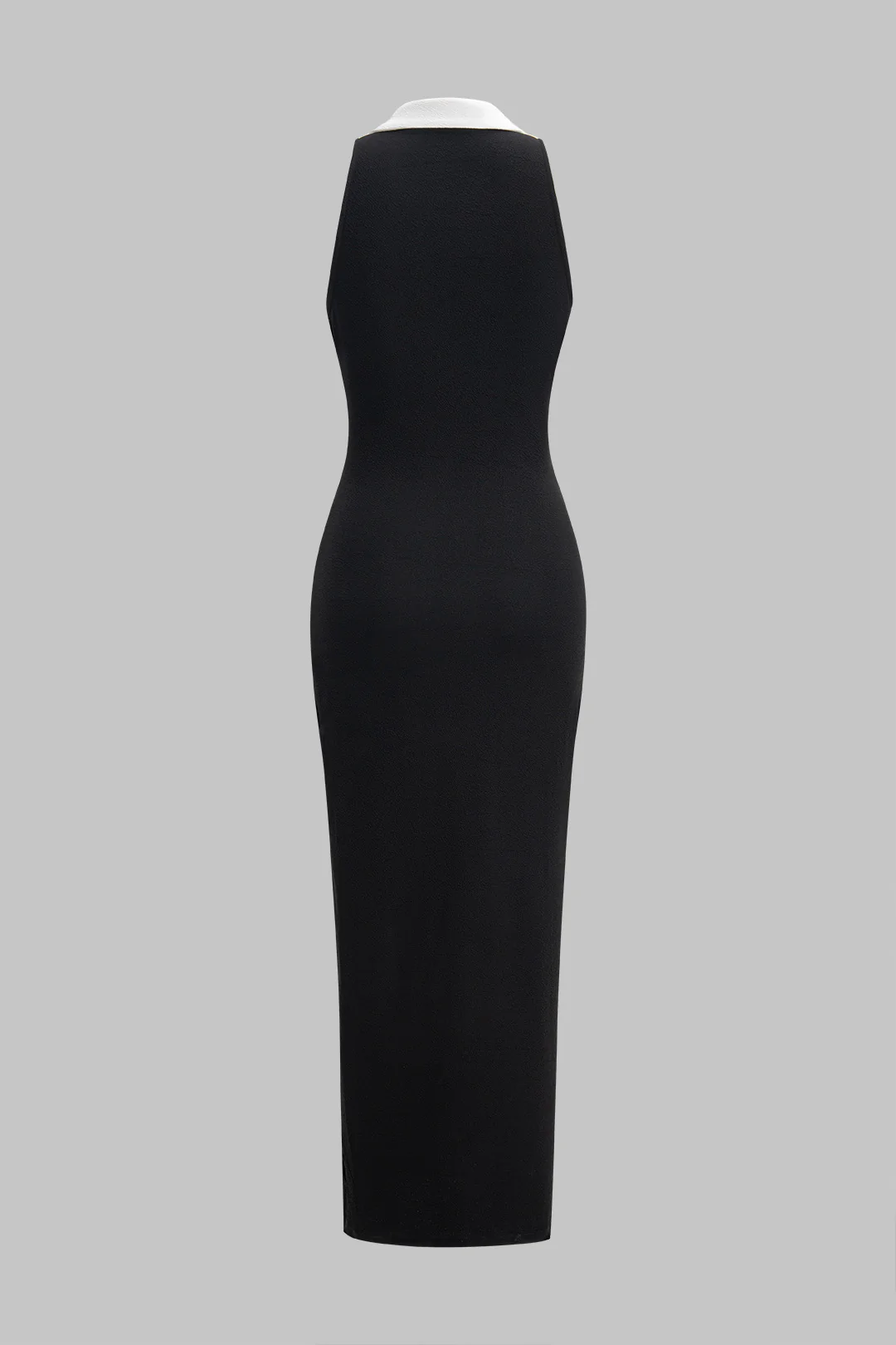 Contrast Button Sleeveless Maxi Dress